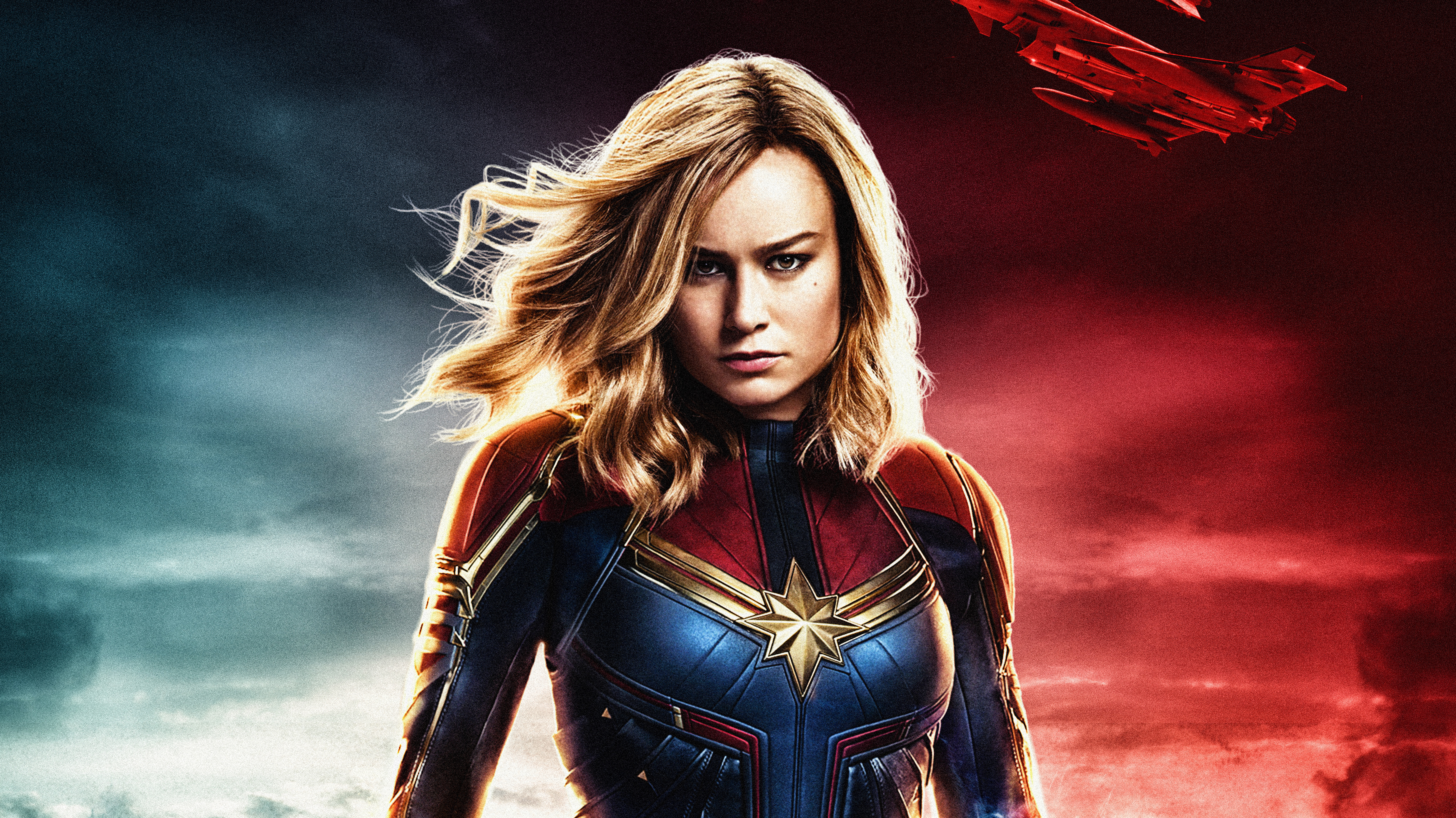 Avengers Blonde Brie Larson Captain Marvel Carol Danvers Girl Marvel Comics Superhero Woman 4950x2784