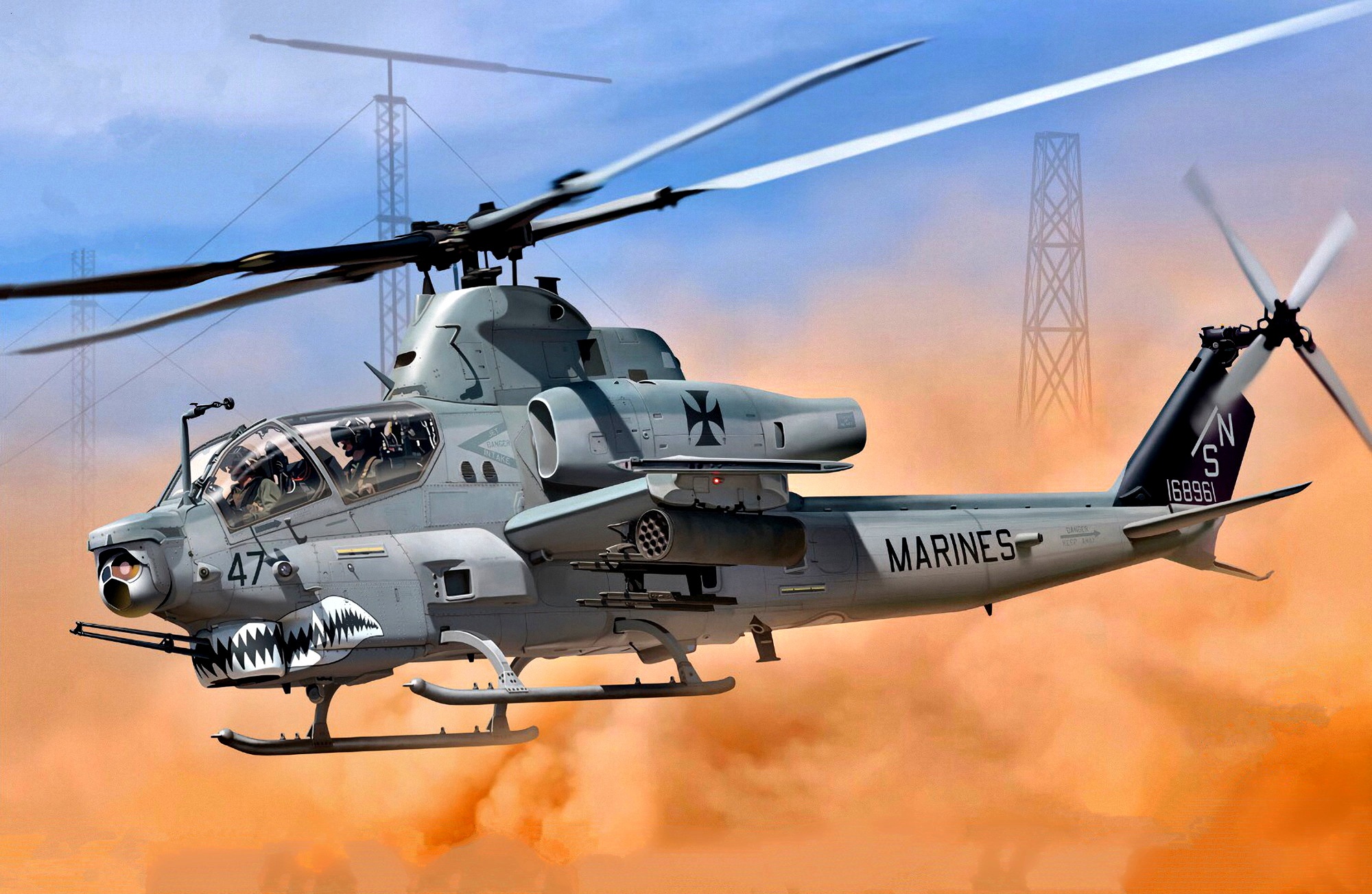 Aircraft Artistic Attack Helicopter Bell Ah 1z Viper Helicopter 2000x1304