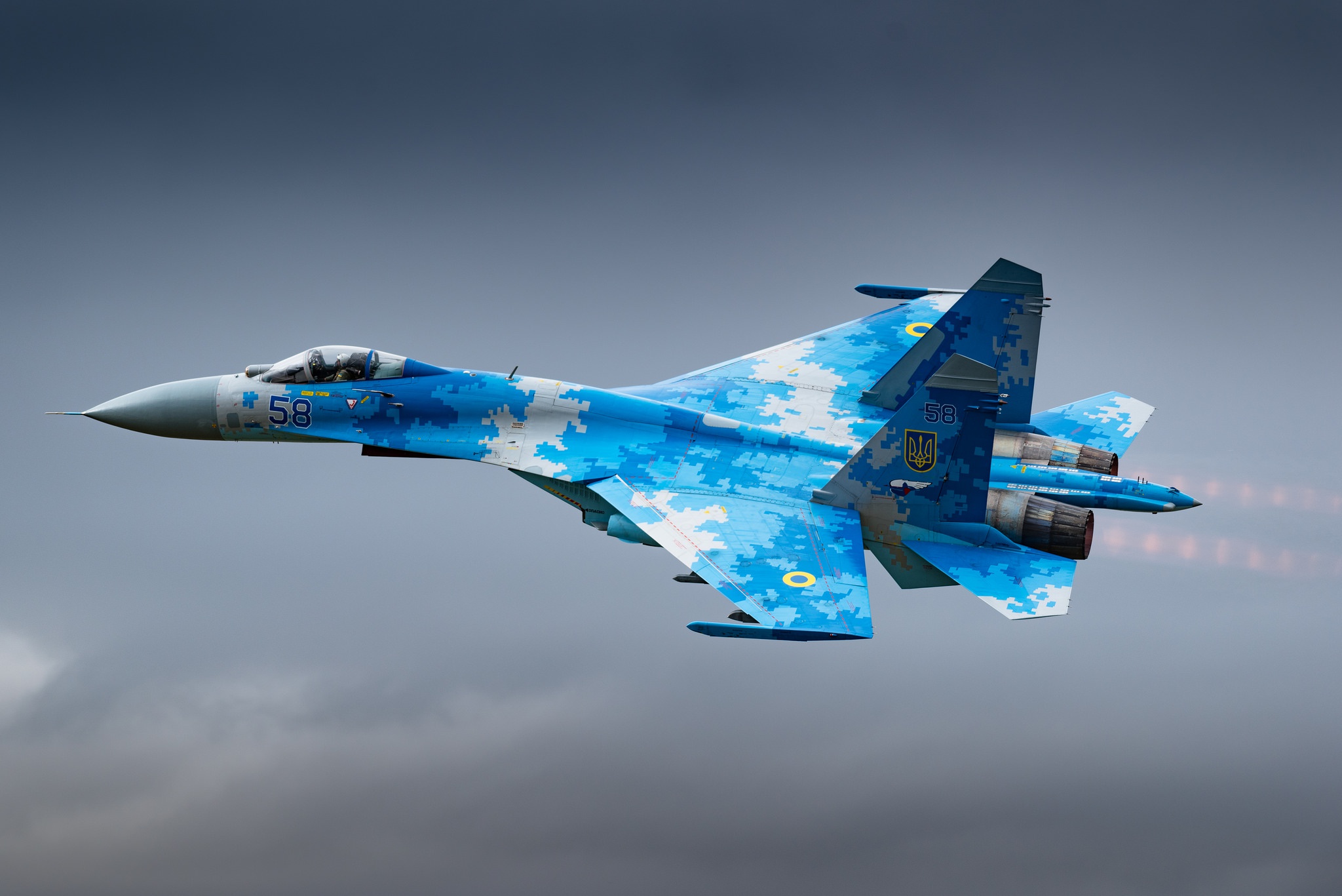 Aircraft Jet Fighter Sukhoi Su 27 Ukrainian Air Force Warplane 2048x1367