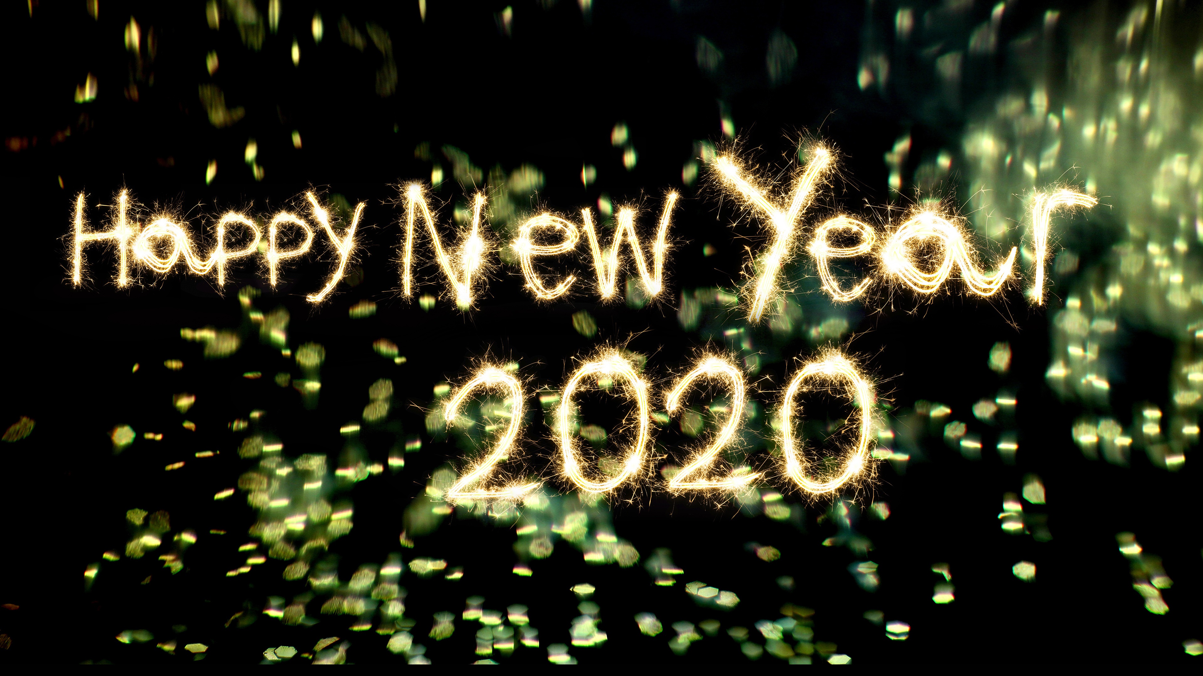 Happy New Year New Year New Year 2020 Sparkles 3840x2160