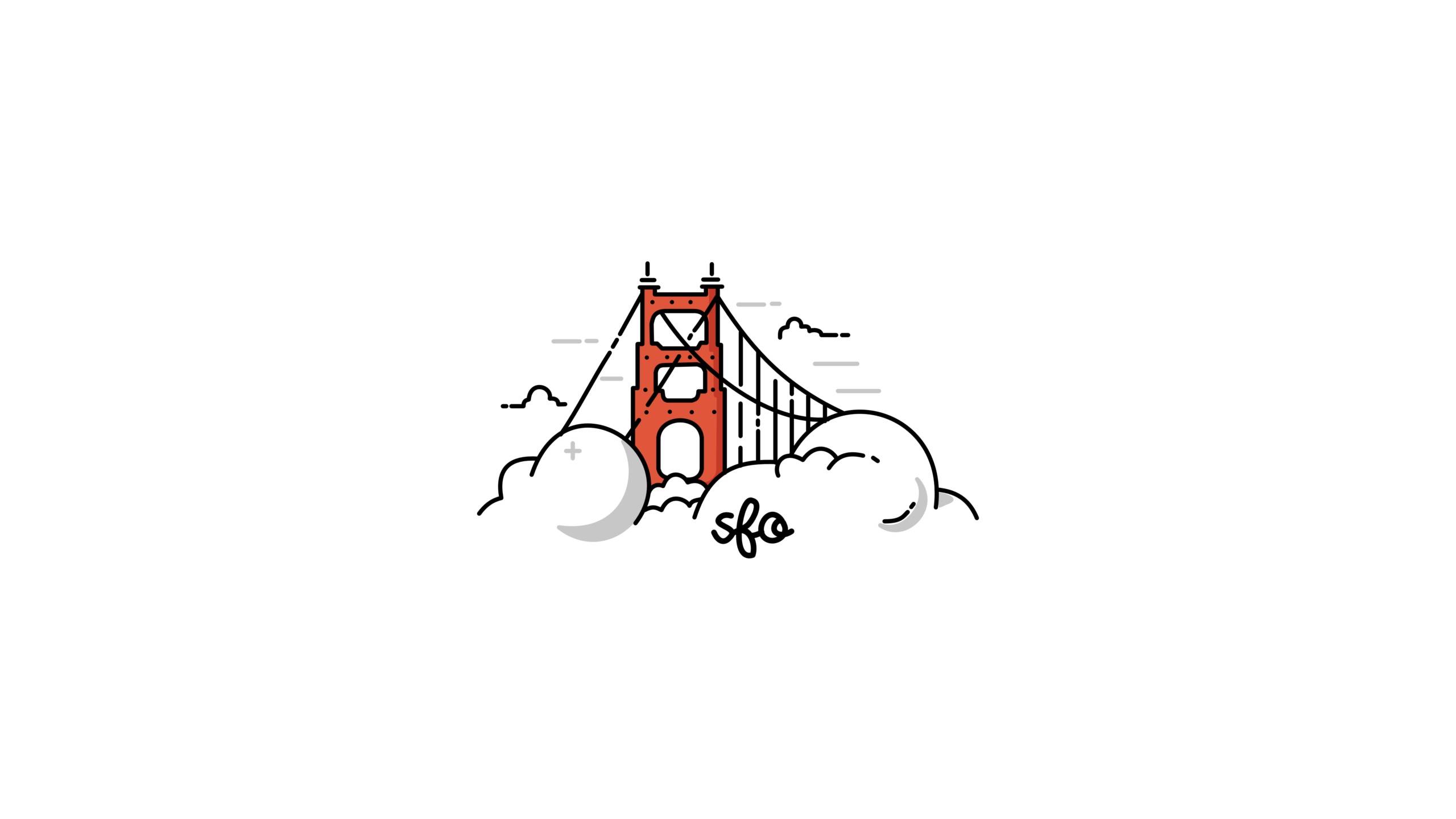 Bridge Golden Gate Minimalist 2560x1440
