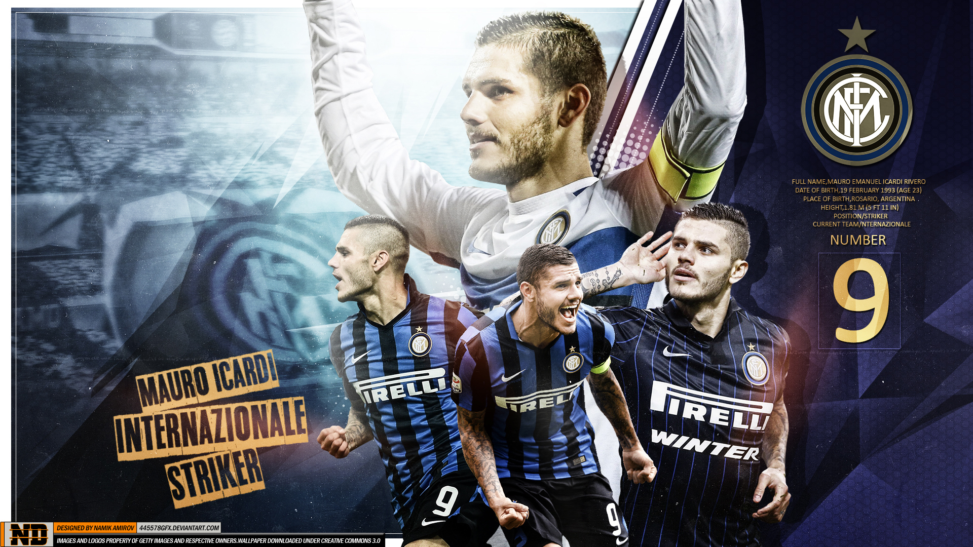 Inter Milan Mauro Icardi Soccer Wallpaper - Resolution:1920x1080 -  ID:1046946 