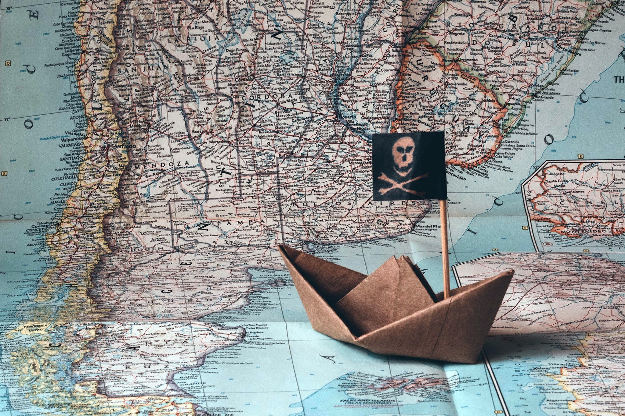 Map Origami Paper Paper Boat Pirate 2048x1365