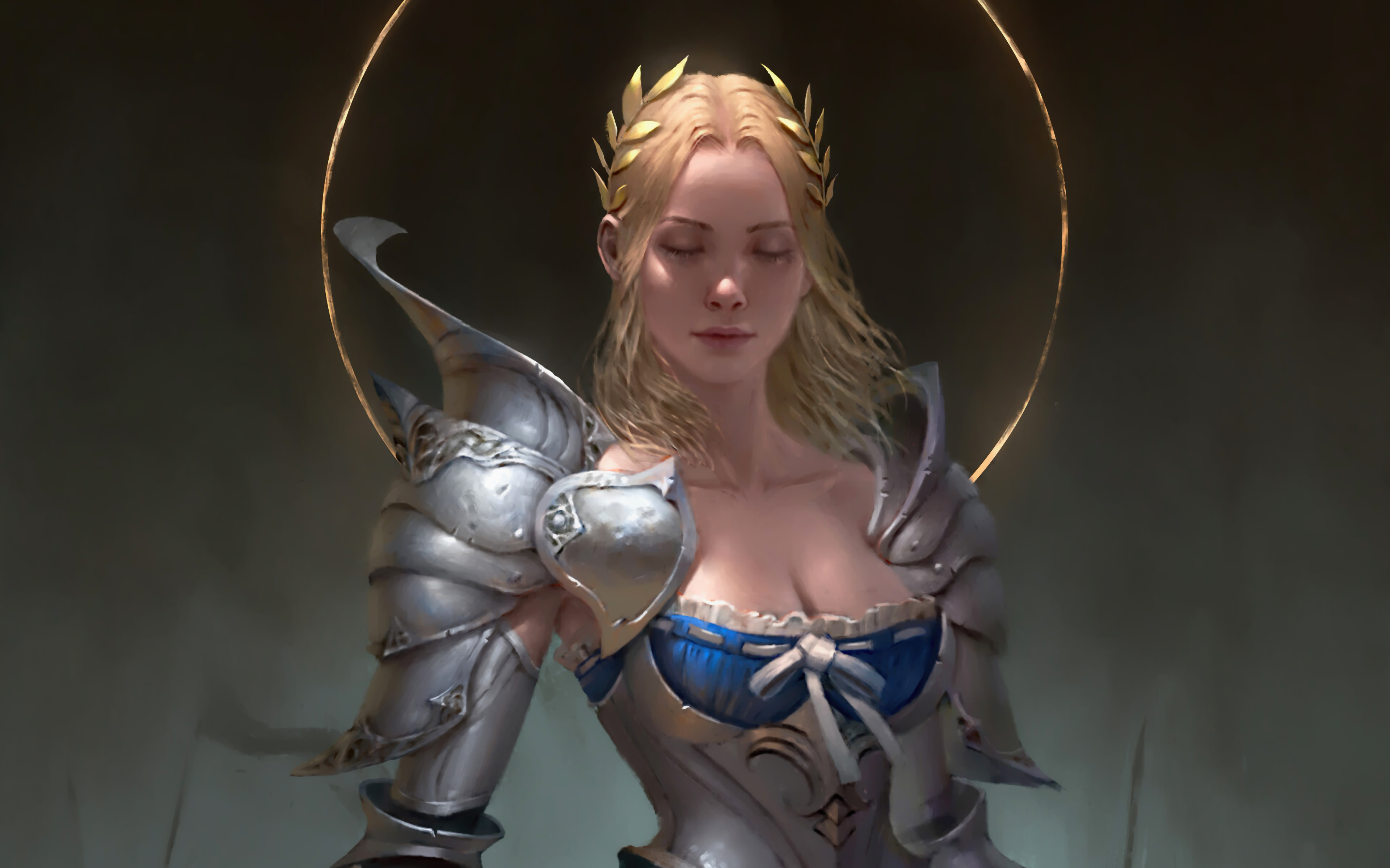 Armor Blonde Joan Of Arc Woman Warrior 3840x2400