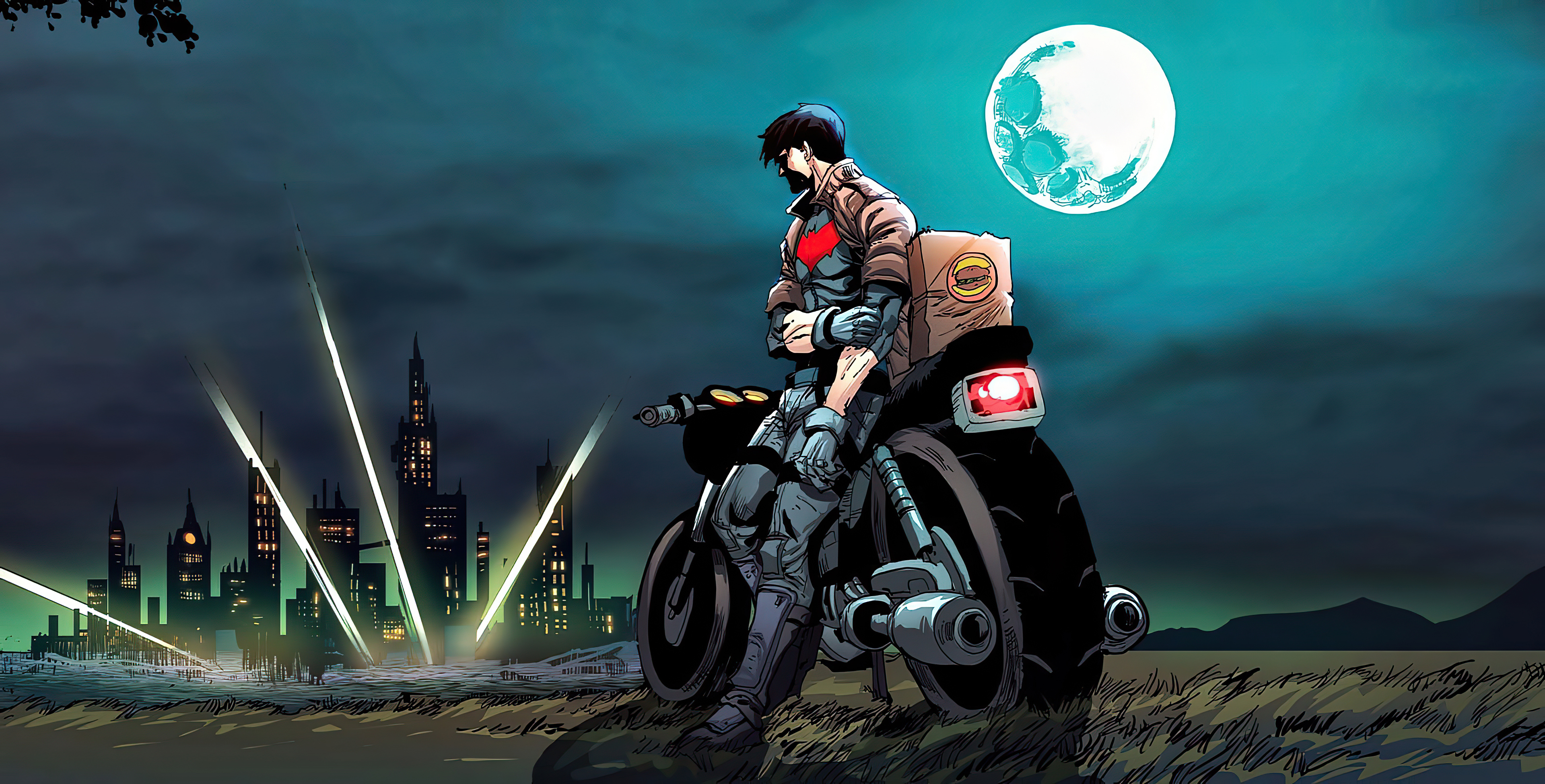 Dc Comics Jason Todd Moon Motorcycle Robin Dc Comics 3840x1949