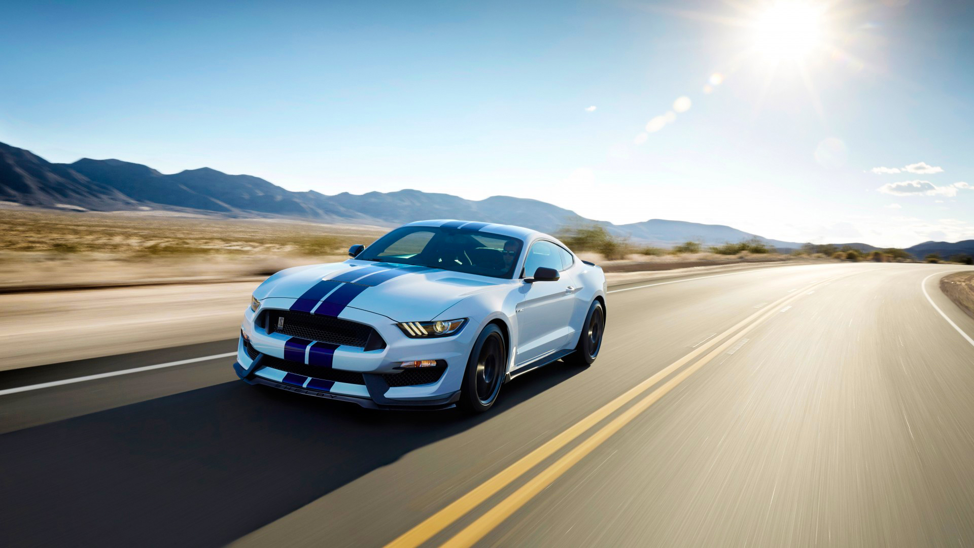 Car Ford Ford Mustang Shelby Gt350 Muscle Car Road Sport Car Vehicle White Car 1920x1080