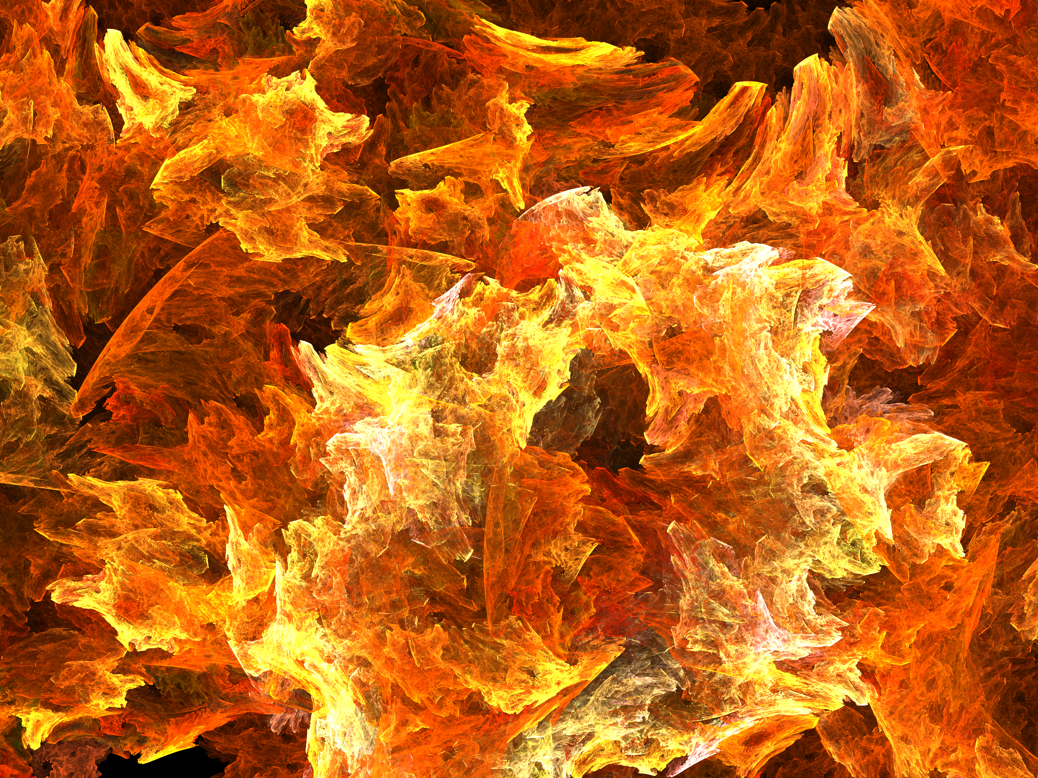 Abstract Apophysis Software Artistic Digital Art Fire Fractal Shapes Orange Color 2048x1536
