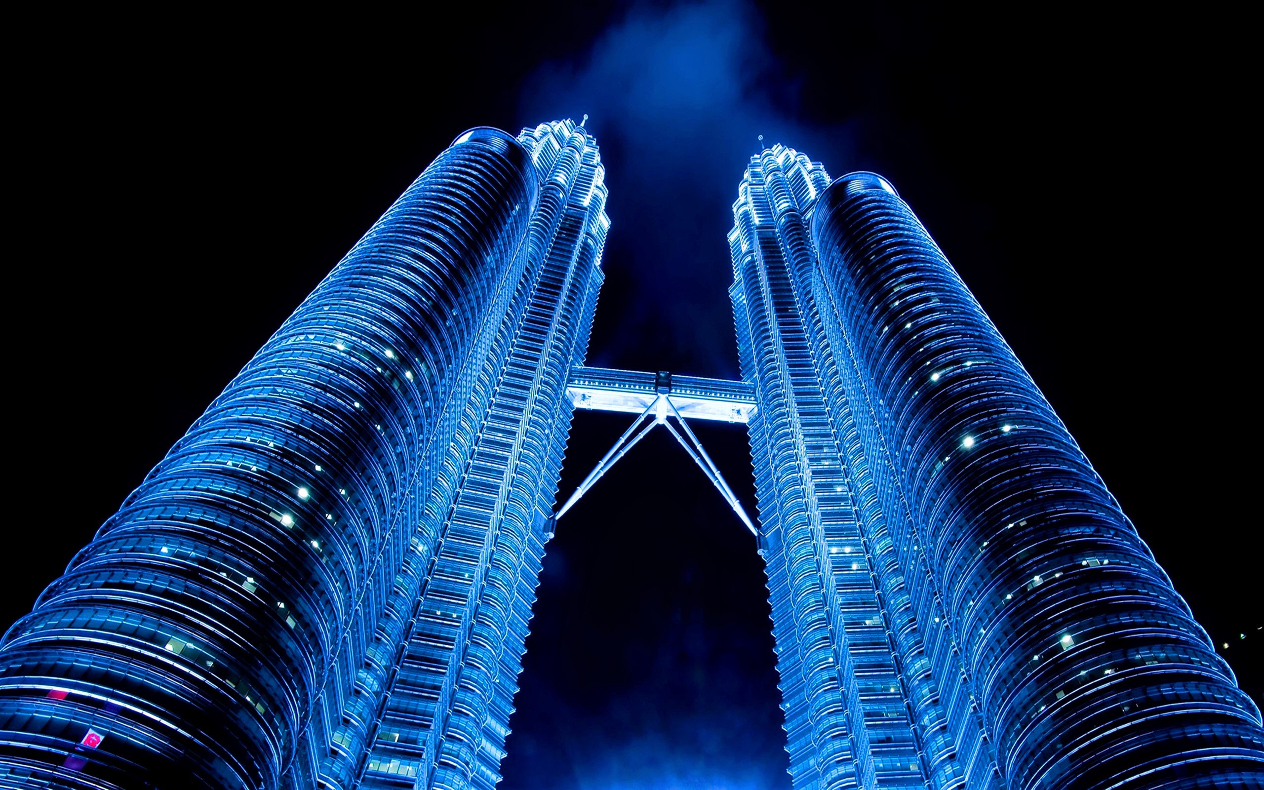 Blue Kuala Lumpur Light Malaysia Night Petronas Towers Skyscraper 2560x1600