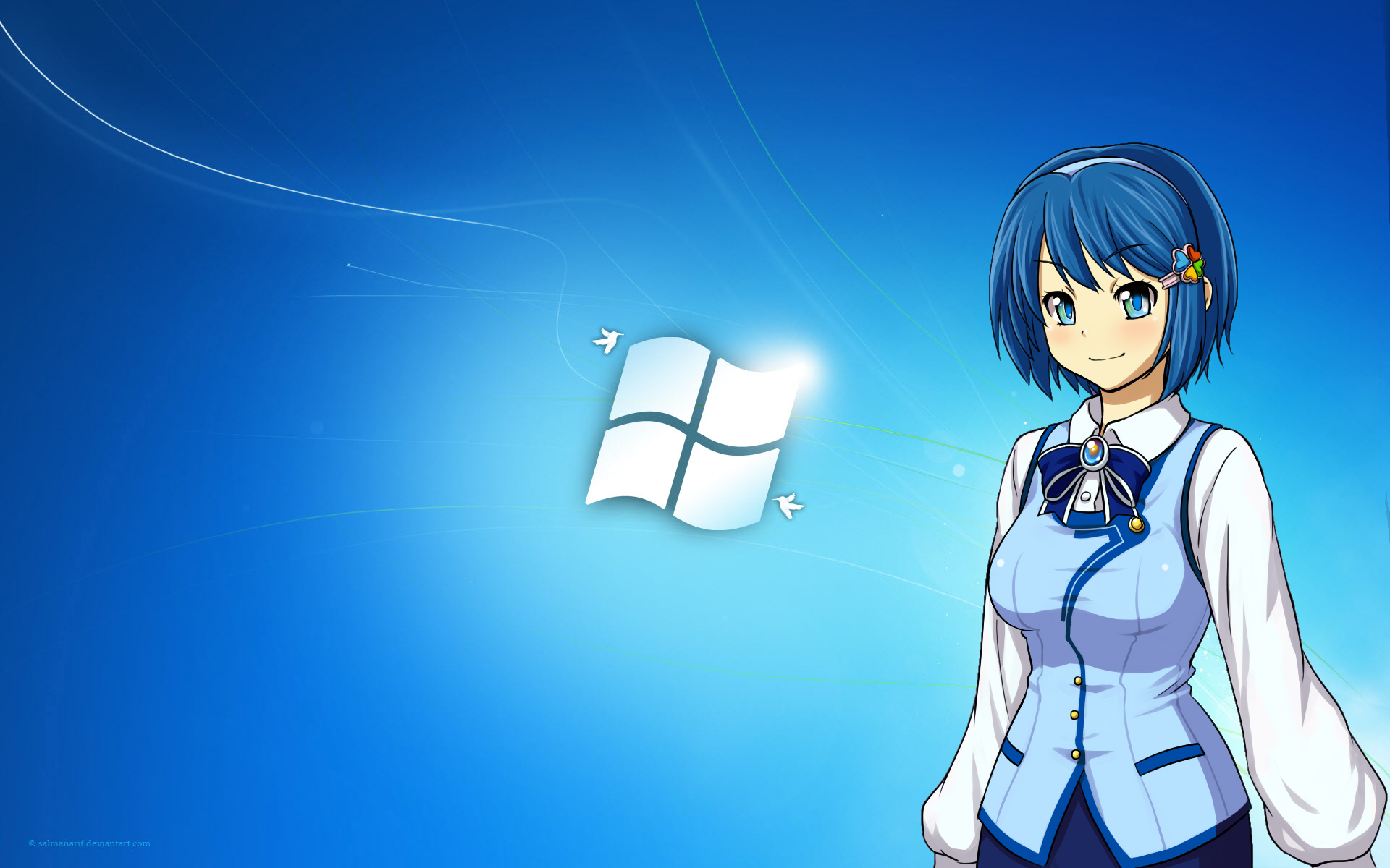 Microsoft Nanami Madobe Windows Windows 7 1920x1200