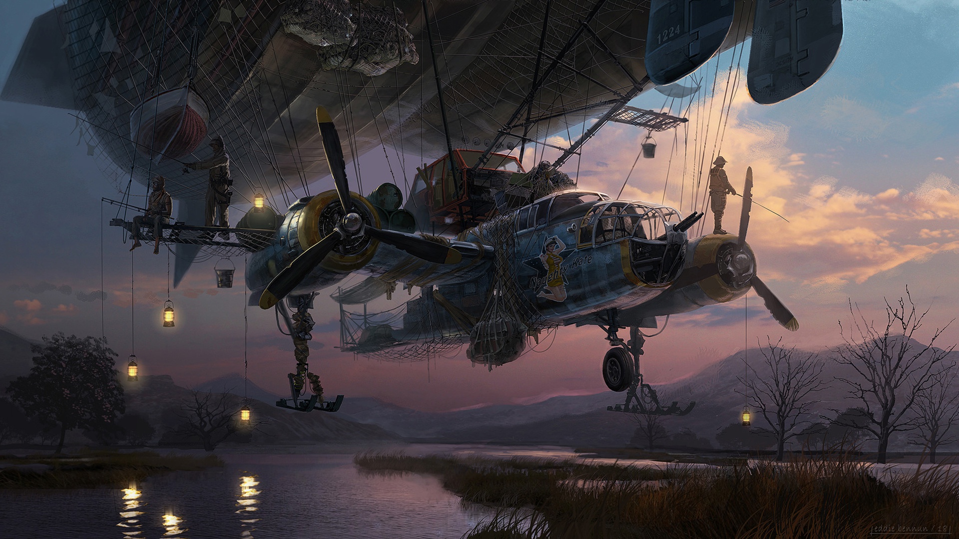 Aircraft Post Apocalyptic Vehicle 1920x1080