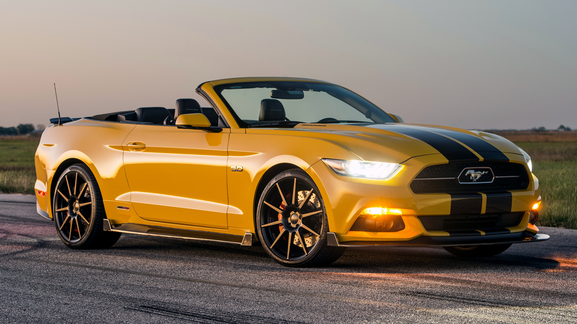 Car Convertible Hennessey Mustang Gt Muscle Car Yellow Car 1920x1080