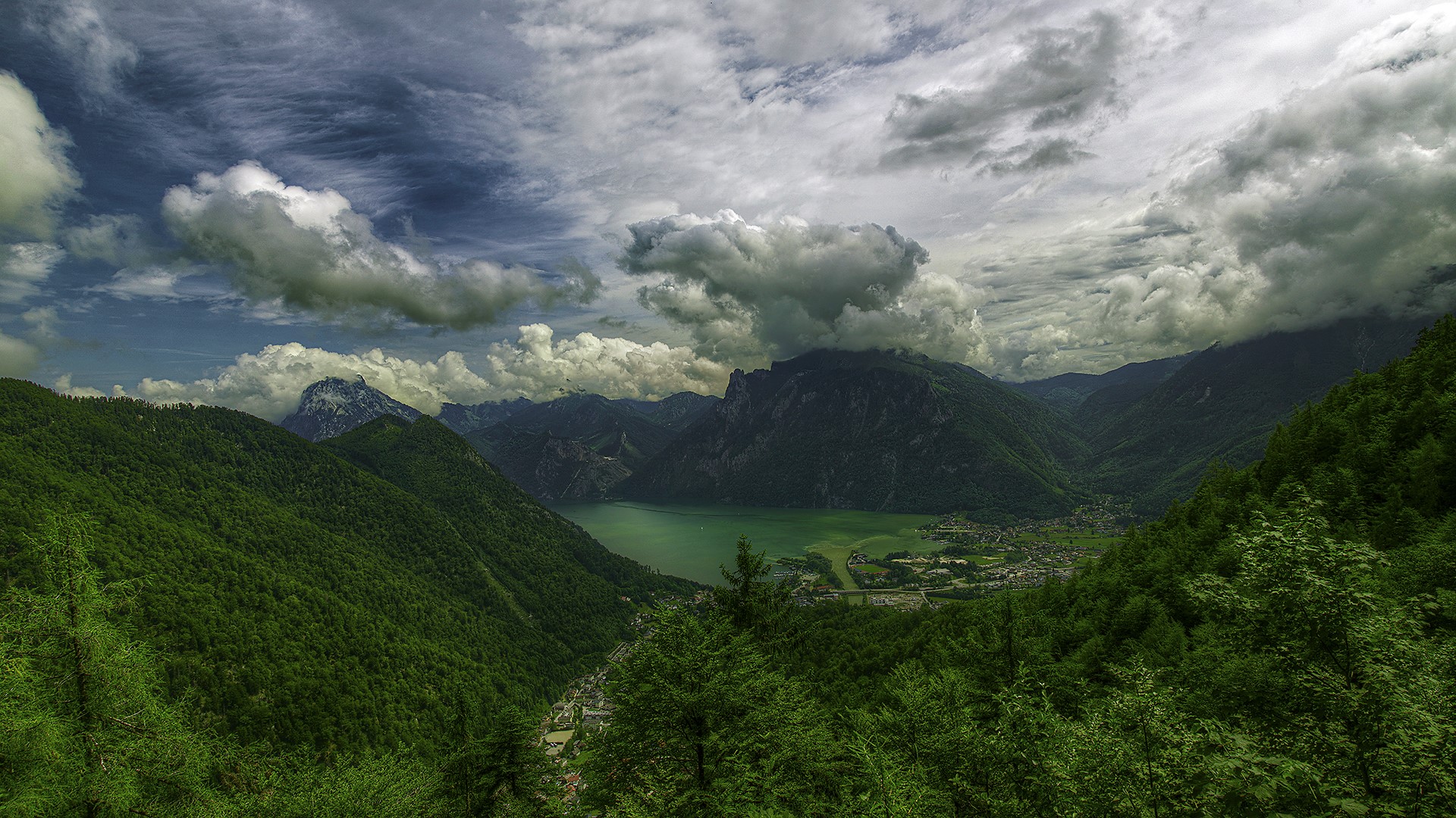 Alps Austria Cloud Earth Forest Greenery Lake Landscape Mountain