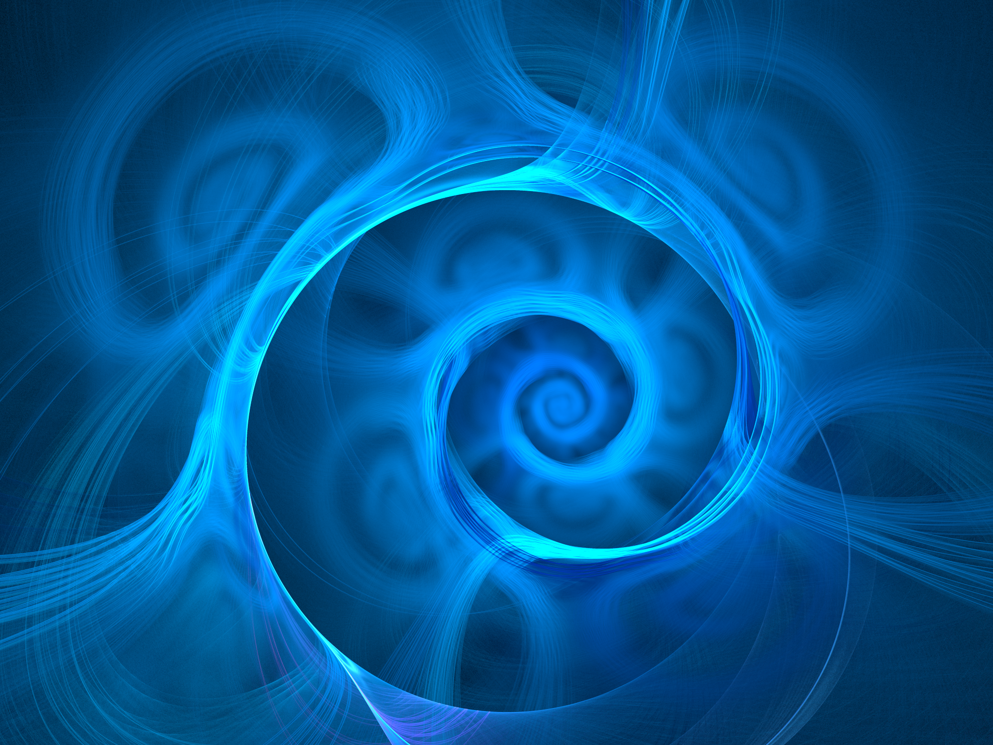 Abstract Apophysis Software Blue Digital Art Fractal Spiral Vortex 2048x1536