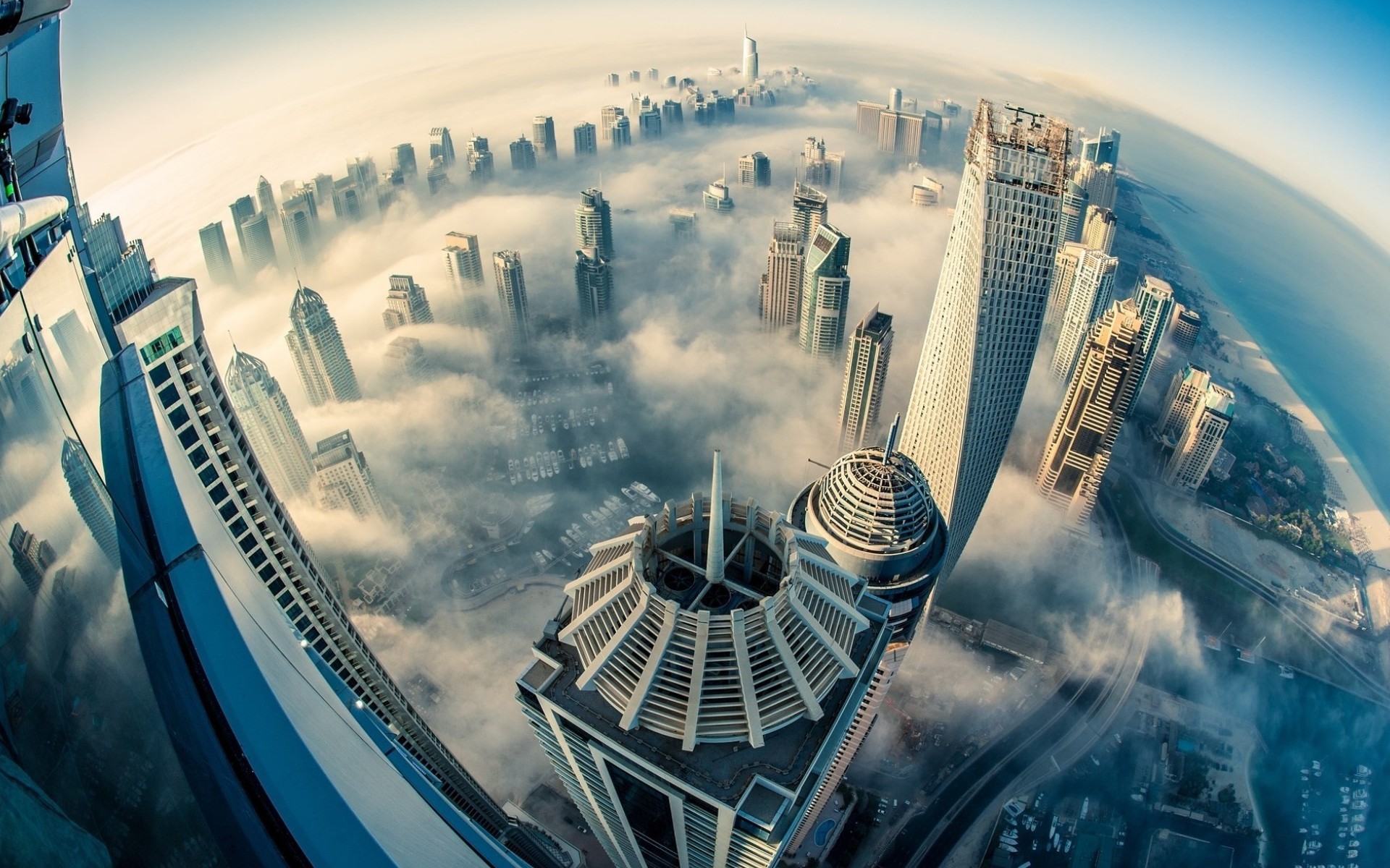 Dubai Emirates Fog Sheikh Zayed Avenue 1920x1200
