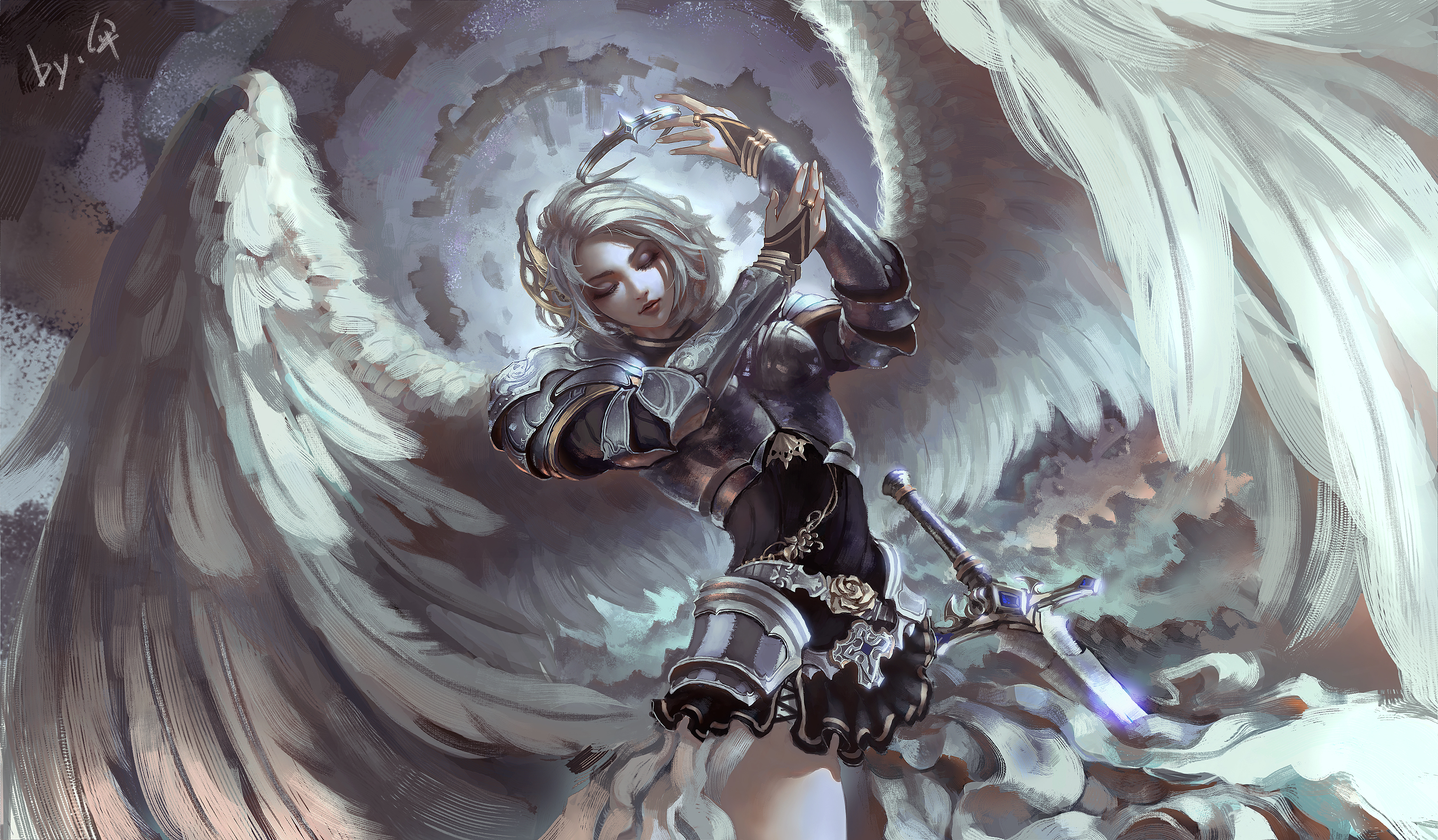 Fantasy Angel Warrior 3000x1753