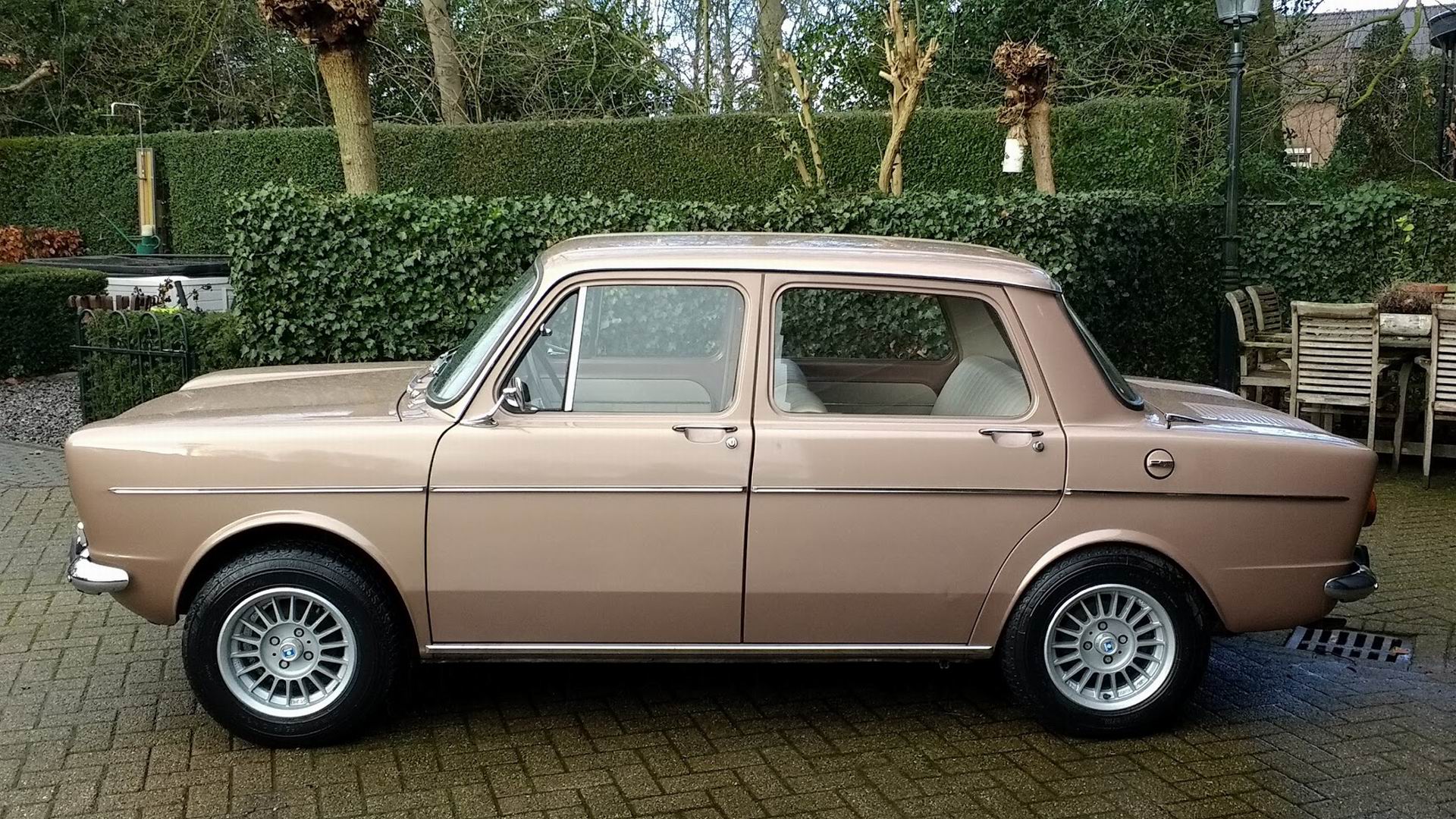 Beige Car Car Old Car Sedan Simca 1000 Gl Small Sized Car 1920x1080