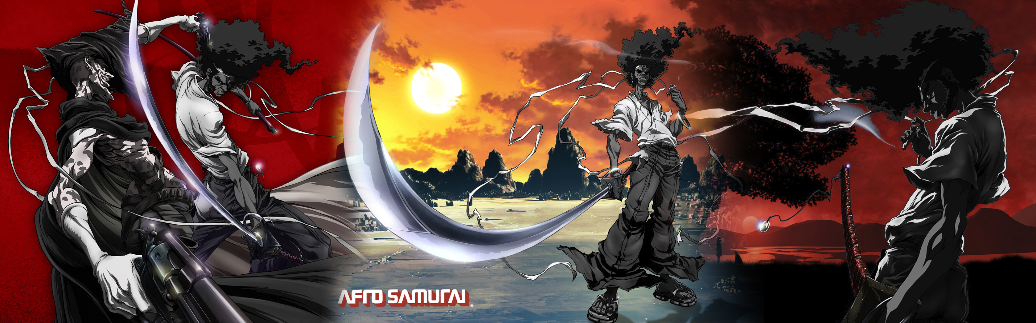 Anime Afro Samurai 3360x1050