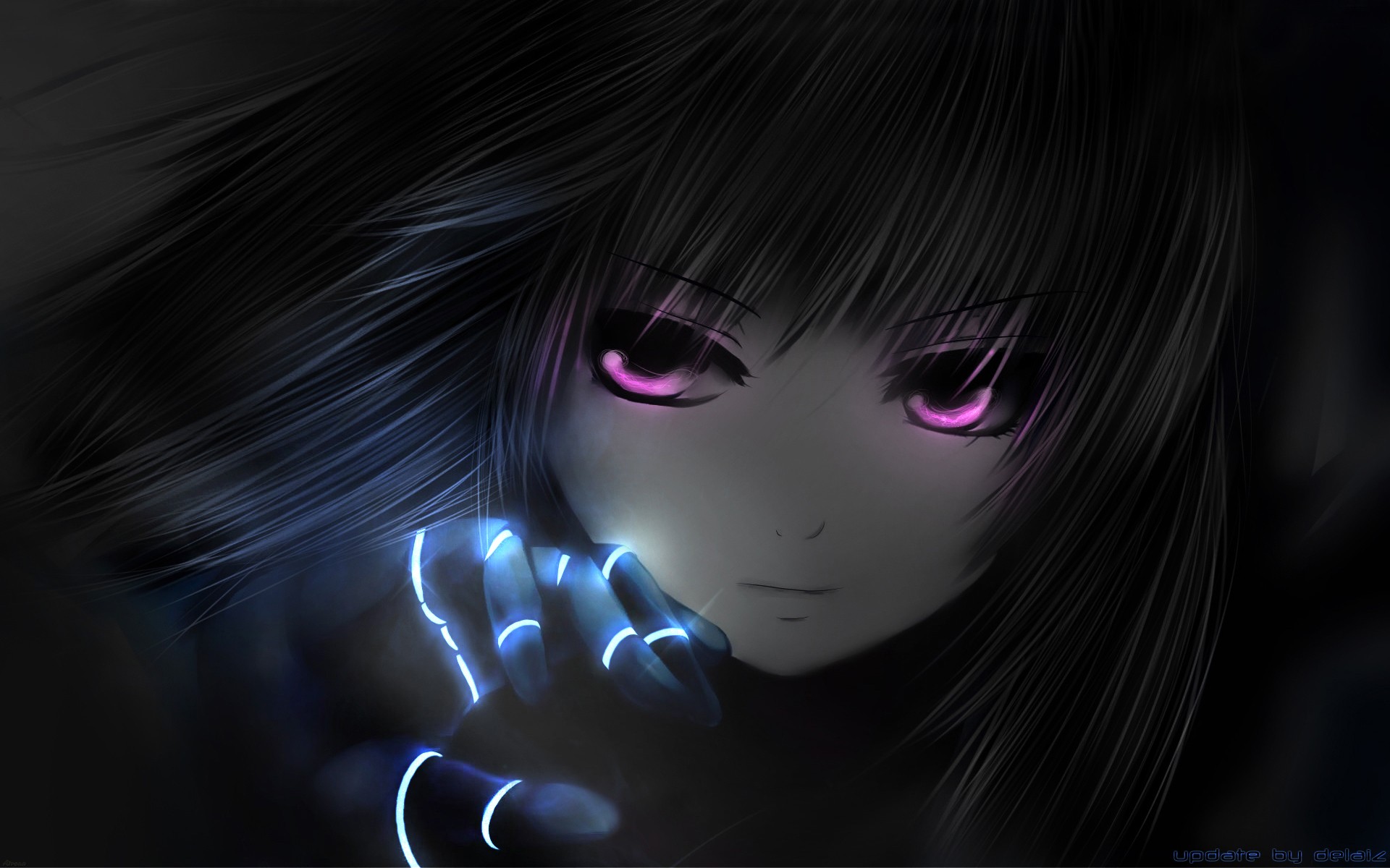 Anime Black Hair Diamond King Of Fighters Glove Glow Glowing Eyes King Of Fighters Pink Eyes 1920x1200