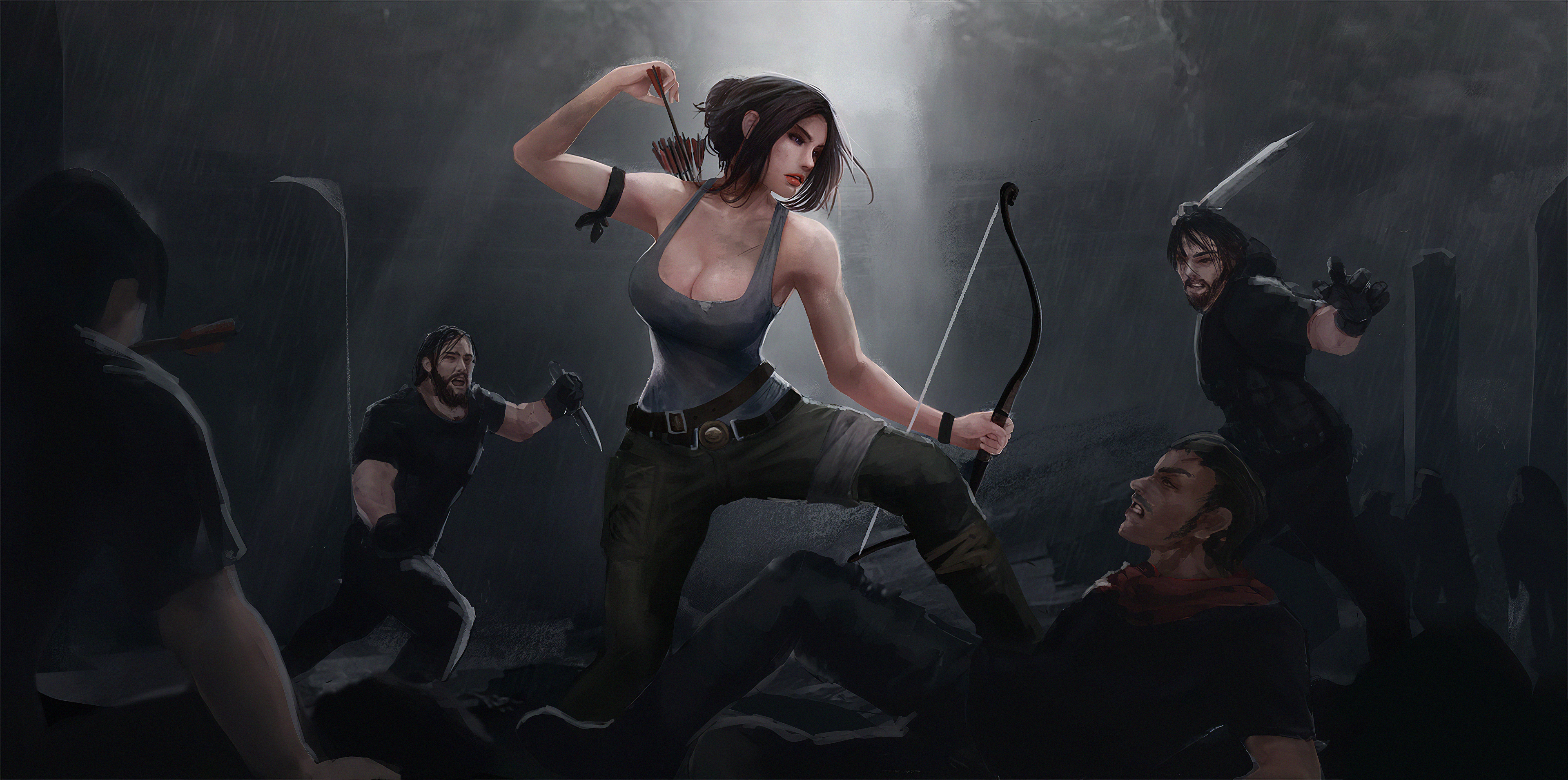 Archer Lara Croft Tomb Raider Woman Warrior 3840x1910