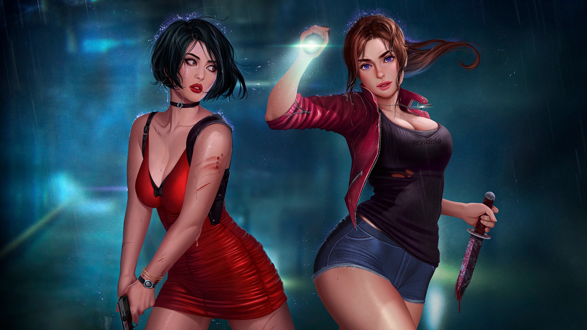 Ada Wong Claire Redfield Resident Evil 2 2019 1920x1080