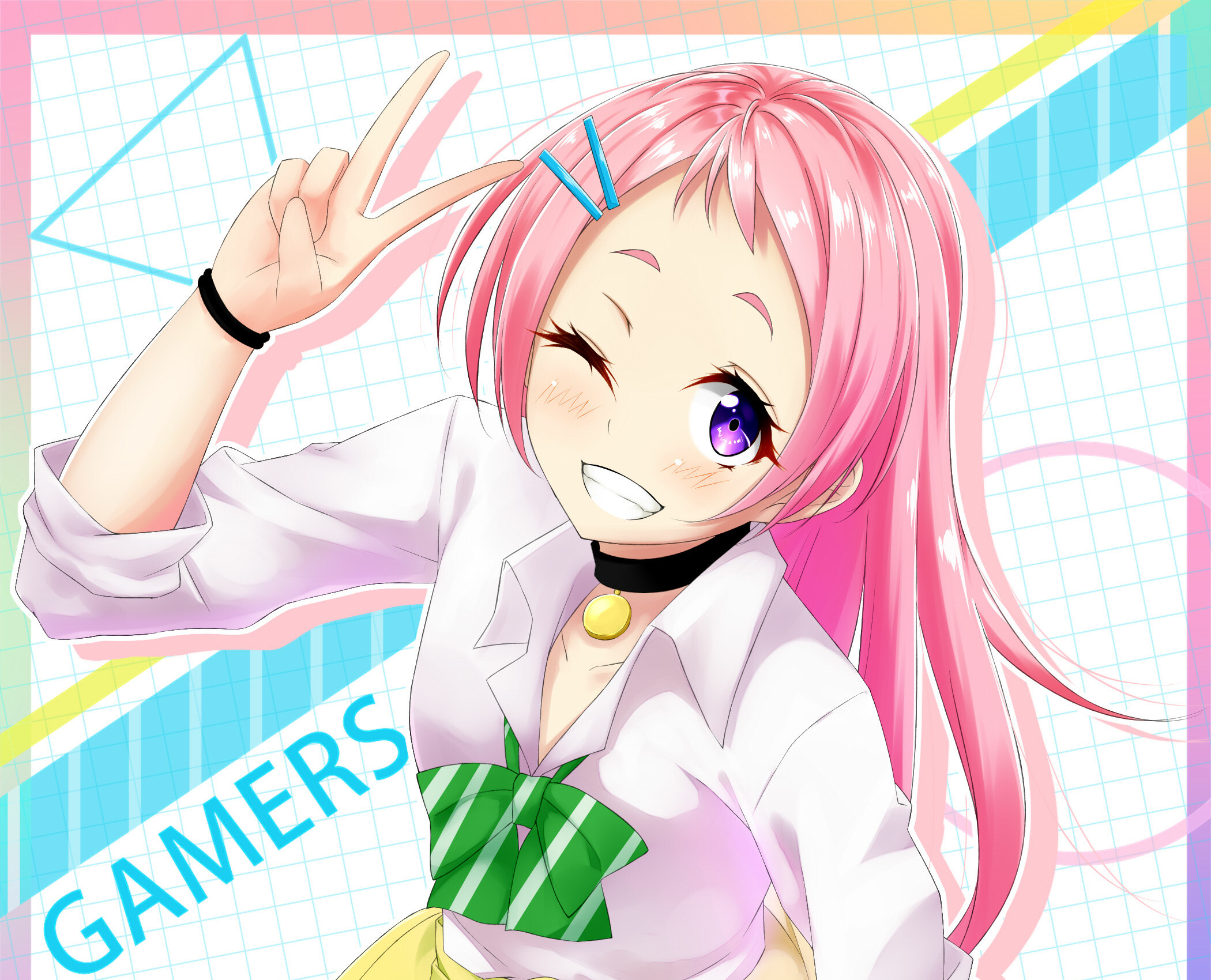 Aguri Gamers Gamers Pink Hair Purple Eyes 2100x1700