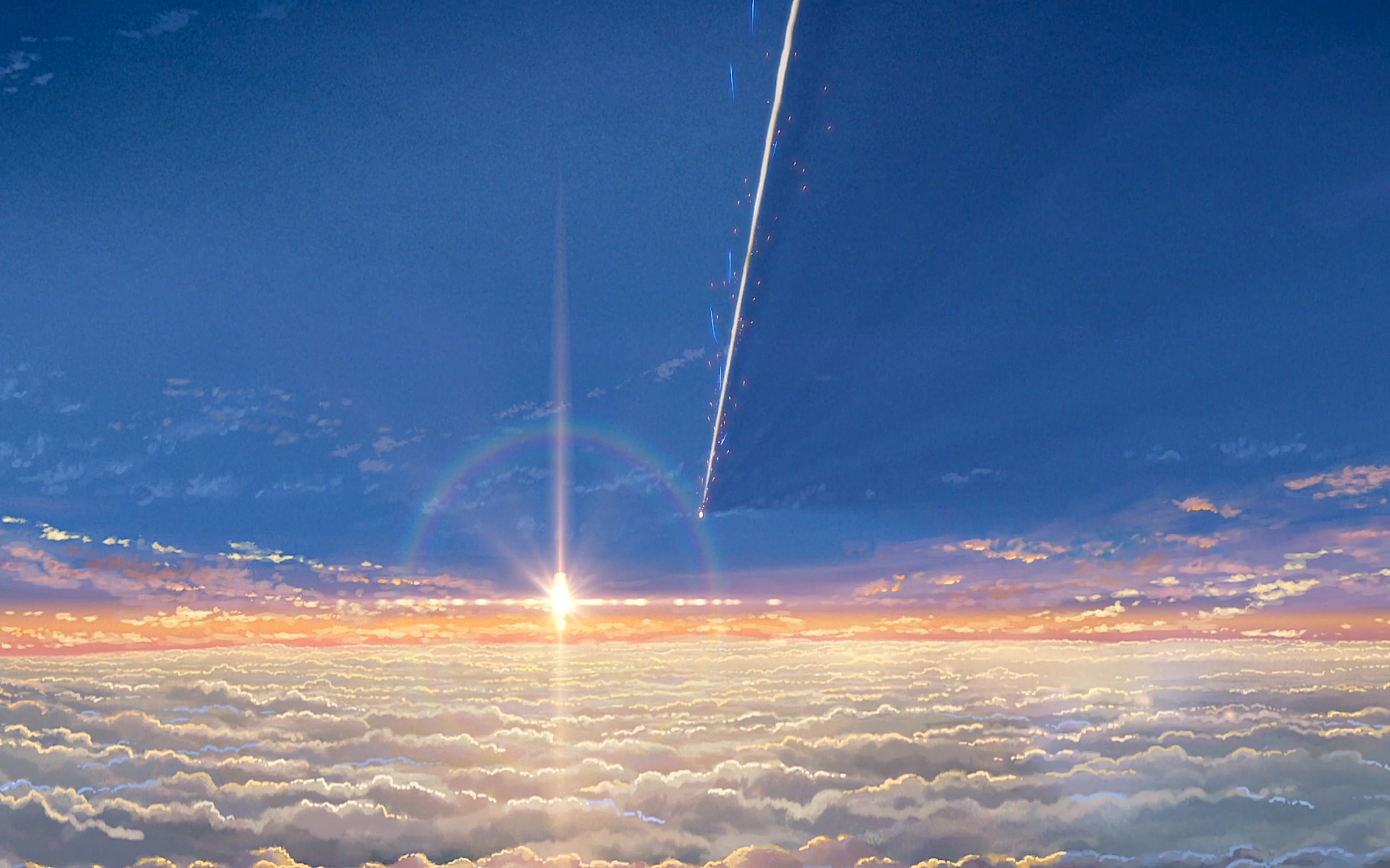 Cloud Comet Kimi No Na Wa Scenic Sky Sun Your Name 2560x1600