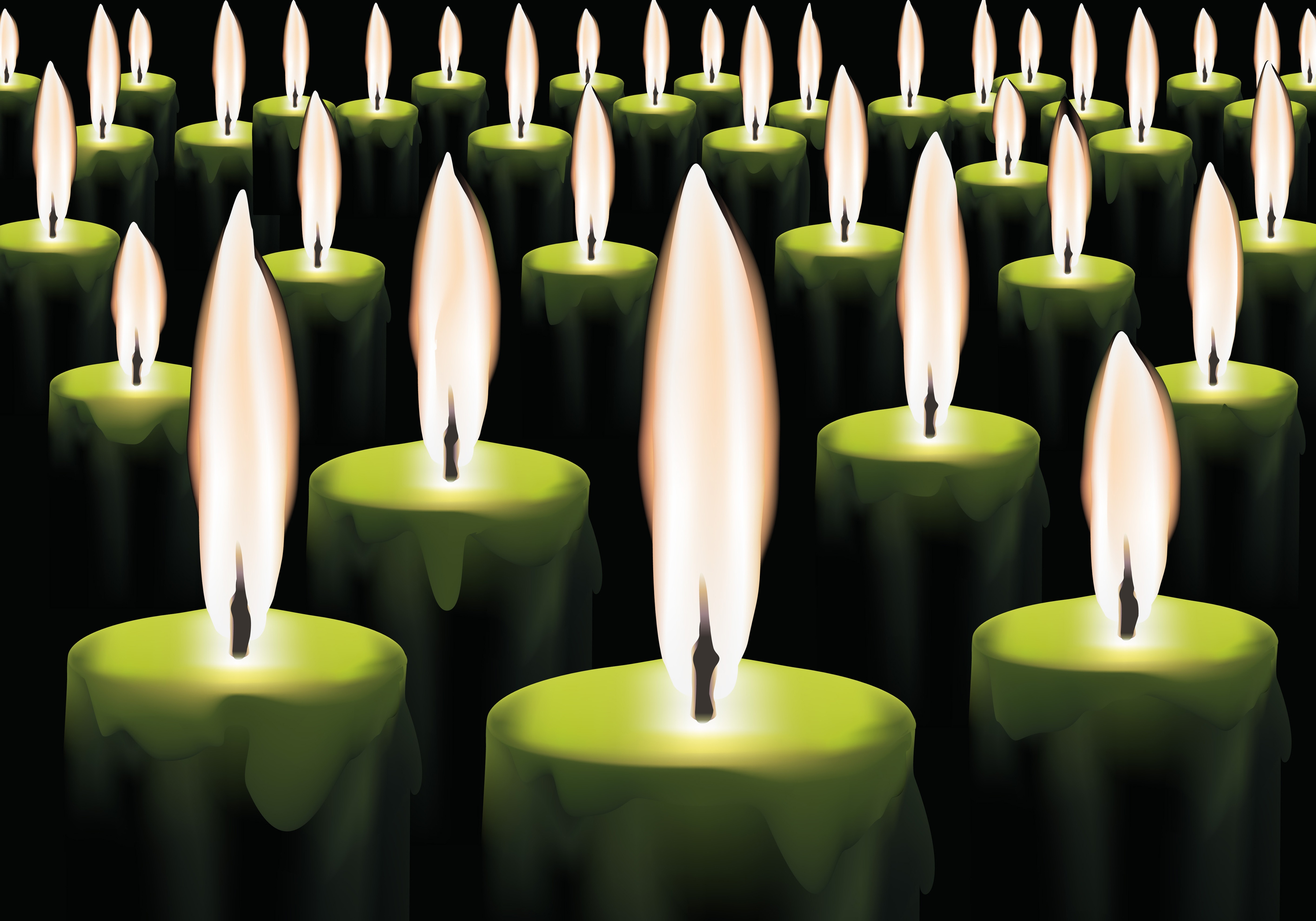 Artistic Candle Fire Flame Green 5657x3960