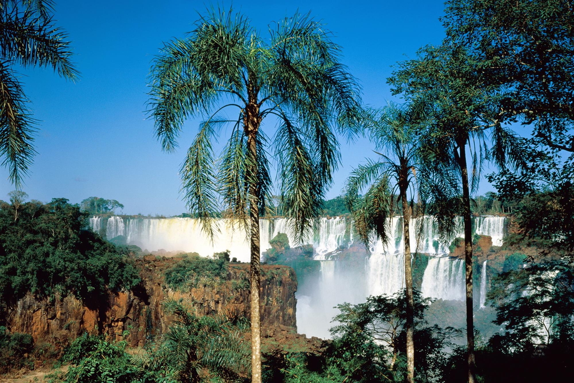 Argentina Iguazu Falls Nature Vegetation Water Waterfall 1920x1280