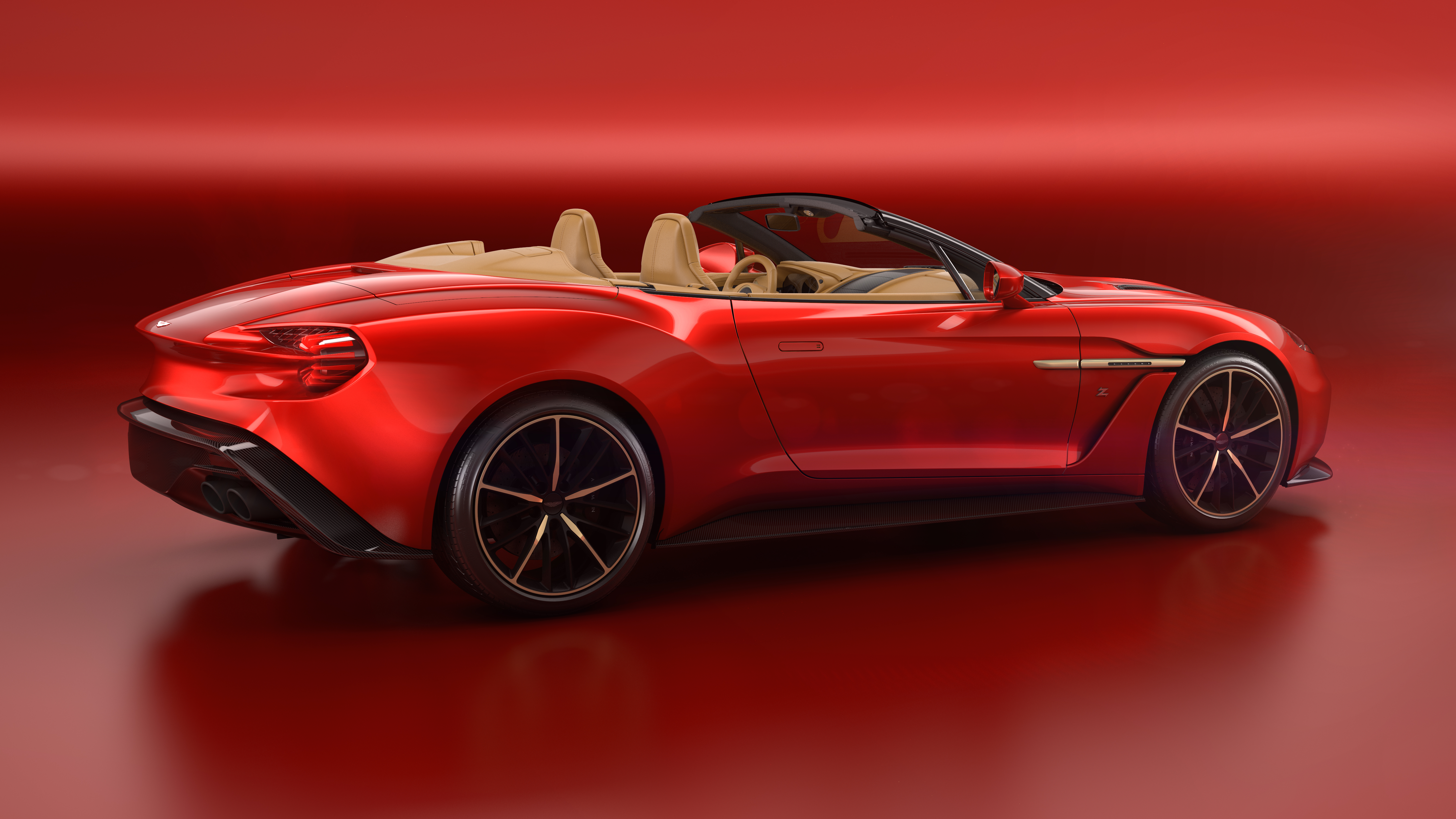 Aston Martin Vanquish Zagato Red Car Speedster Sport Car 5333x3000