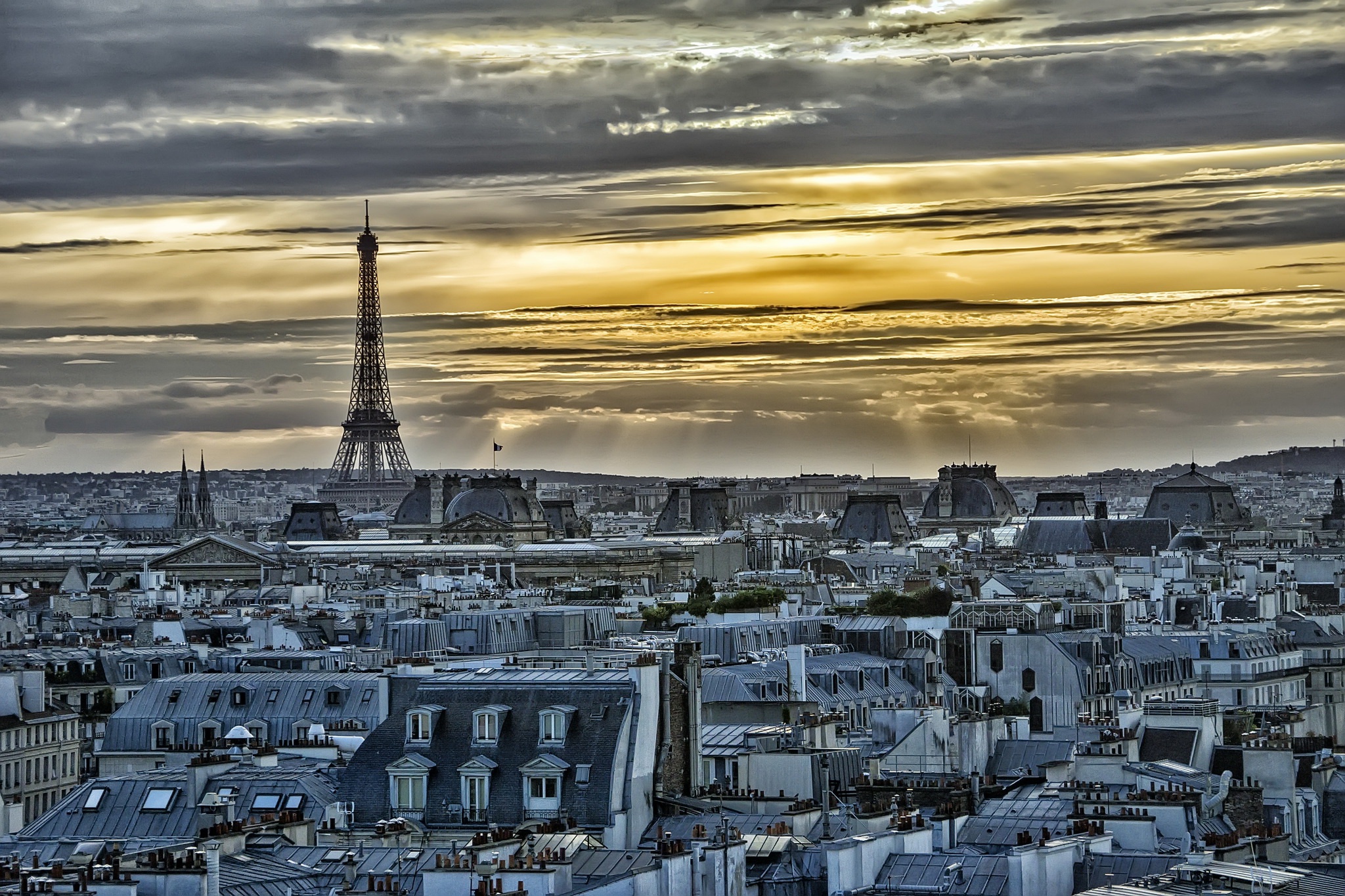 City Cityscape Eiffel Tower France House Paris 2048x1365