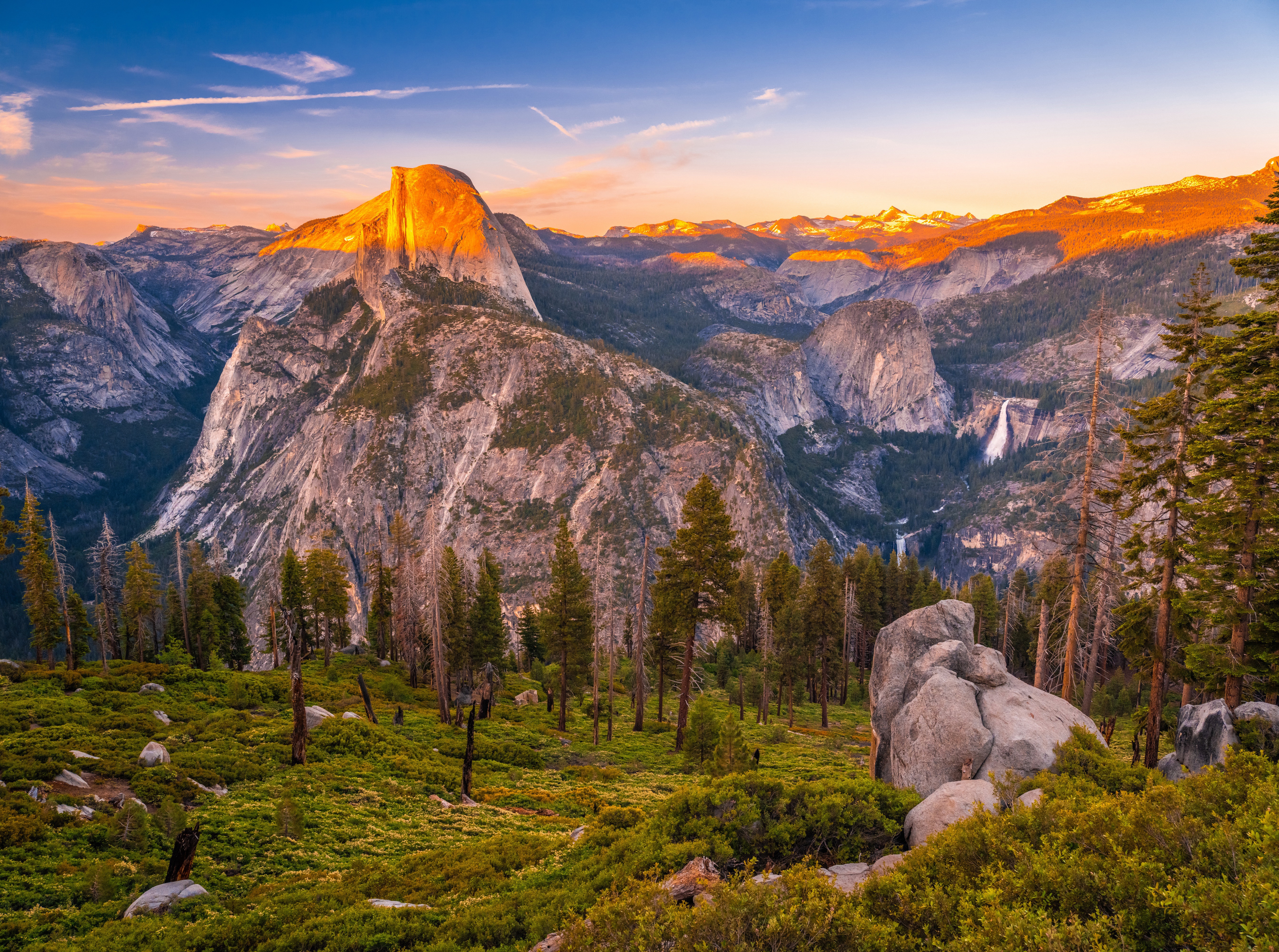 Landscape Mountain Nature Waterfall Yosemite National Park 5375x4000