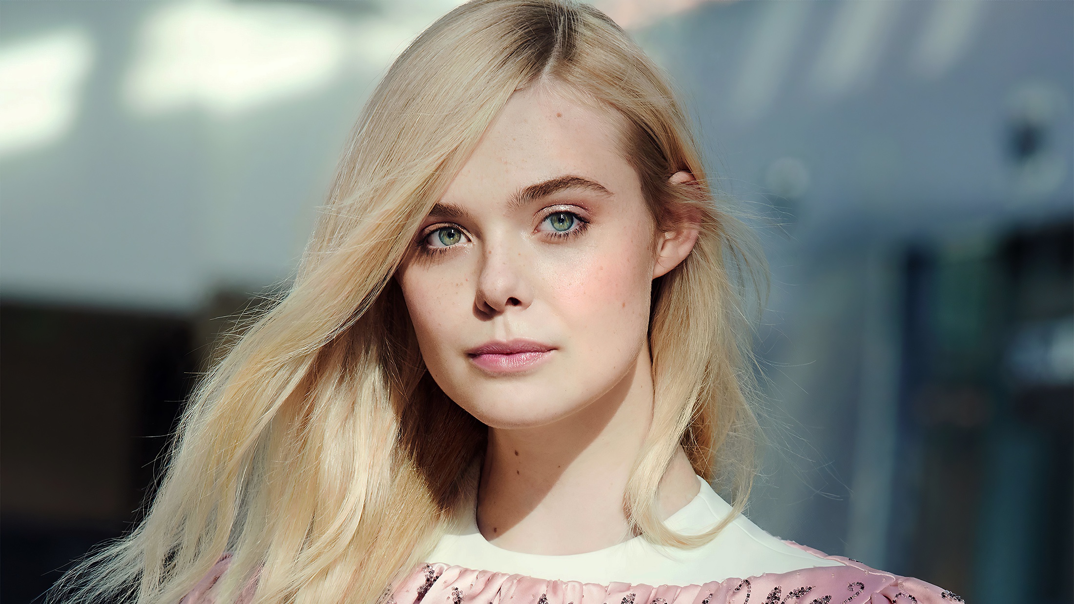 Actress American Blonde Blue Eyes Elle Fanning Face Girl 2200x1238