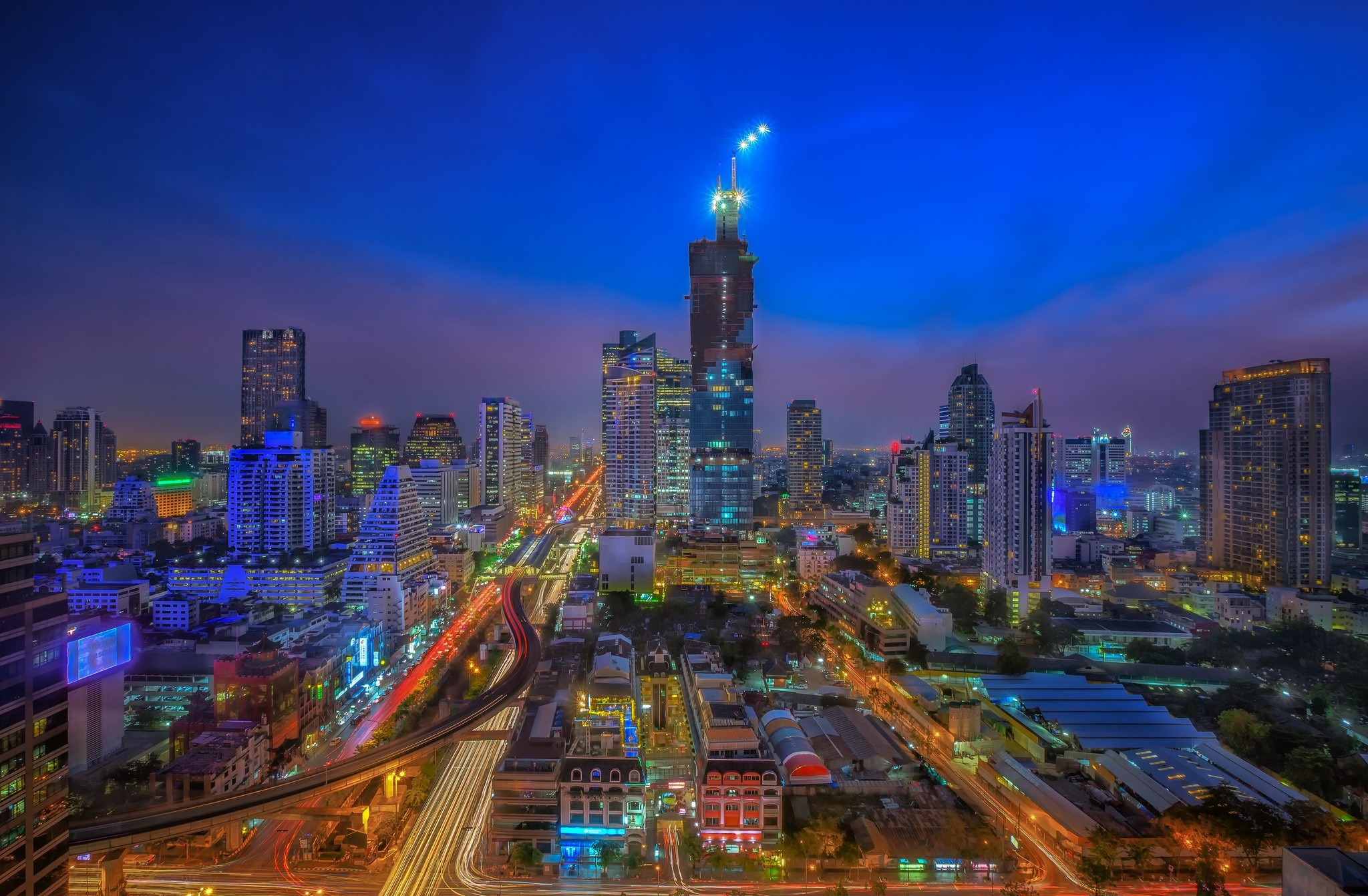 Bangkok Building City Night Skyscraper Thailand Wallpaper -  Resolution:2048x1342 - ID:1047807 