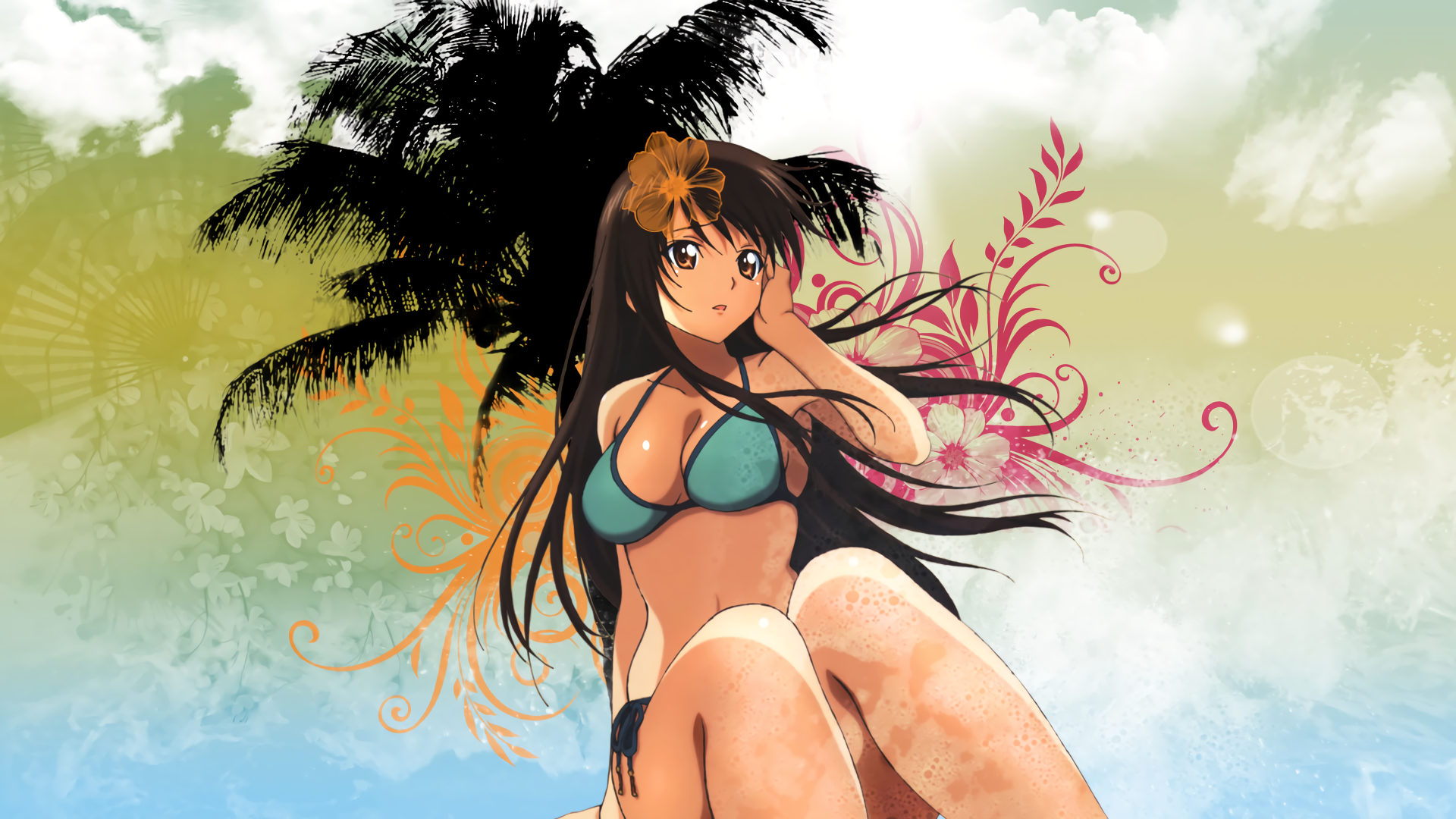 Anime Bikini Girl Sitting To Love Ru Yui Kotegawa 1920x1080