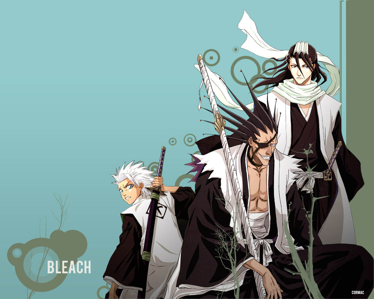 Byakuya Kuchiki Kenpachi Zaraki T Shir Hitsugaya 1280x1024