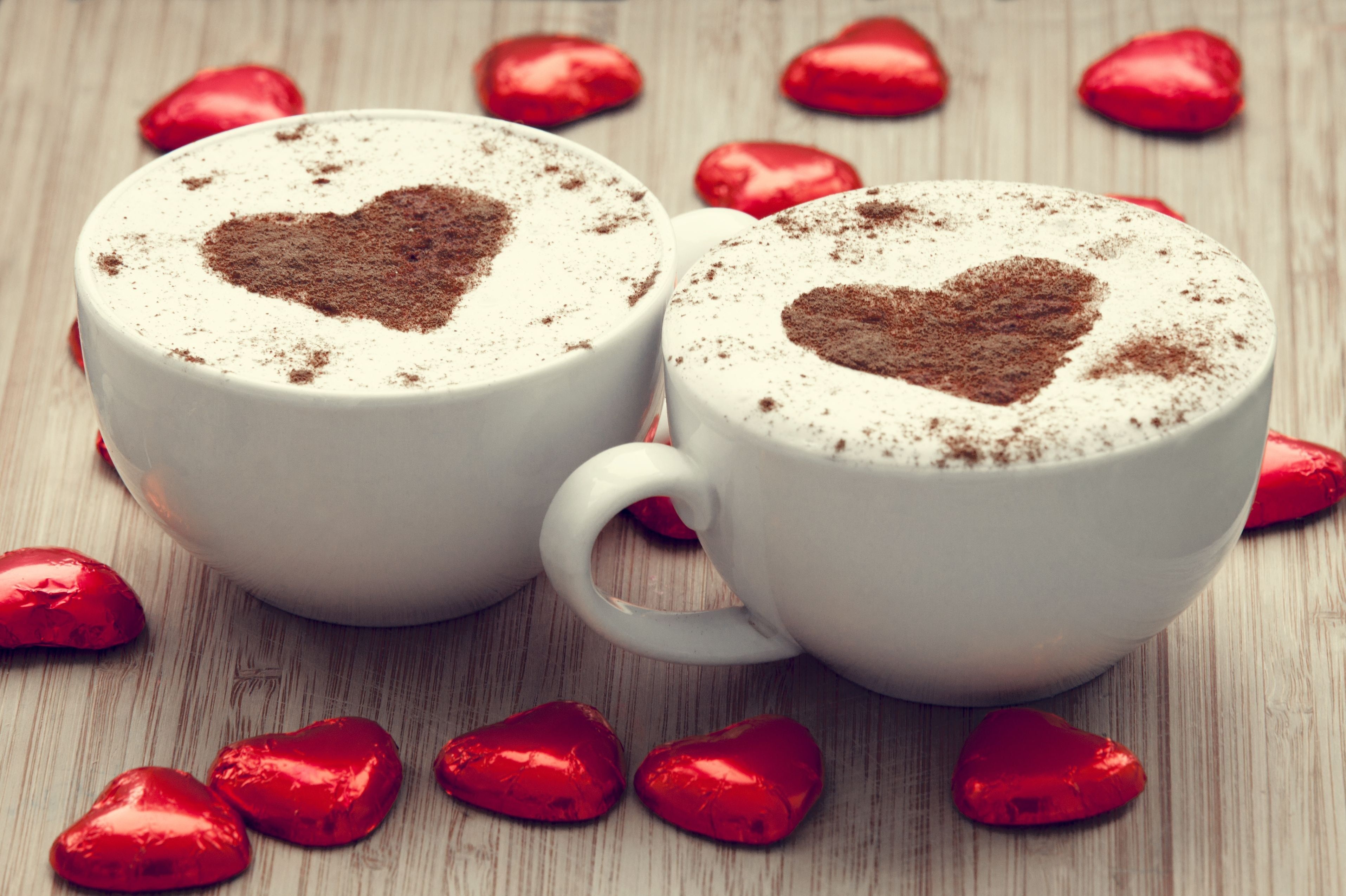 Chocolate Coffee Cup Heart Love 3830x2550