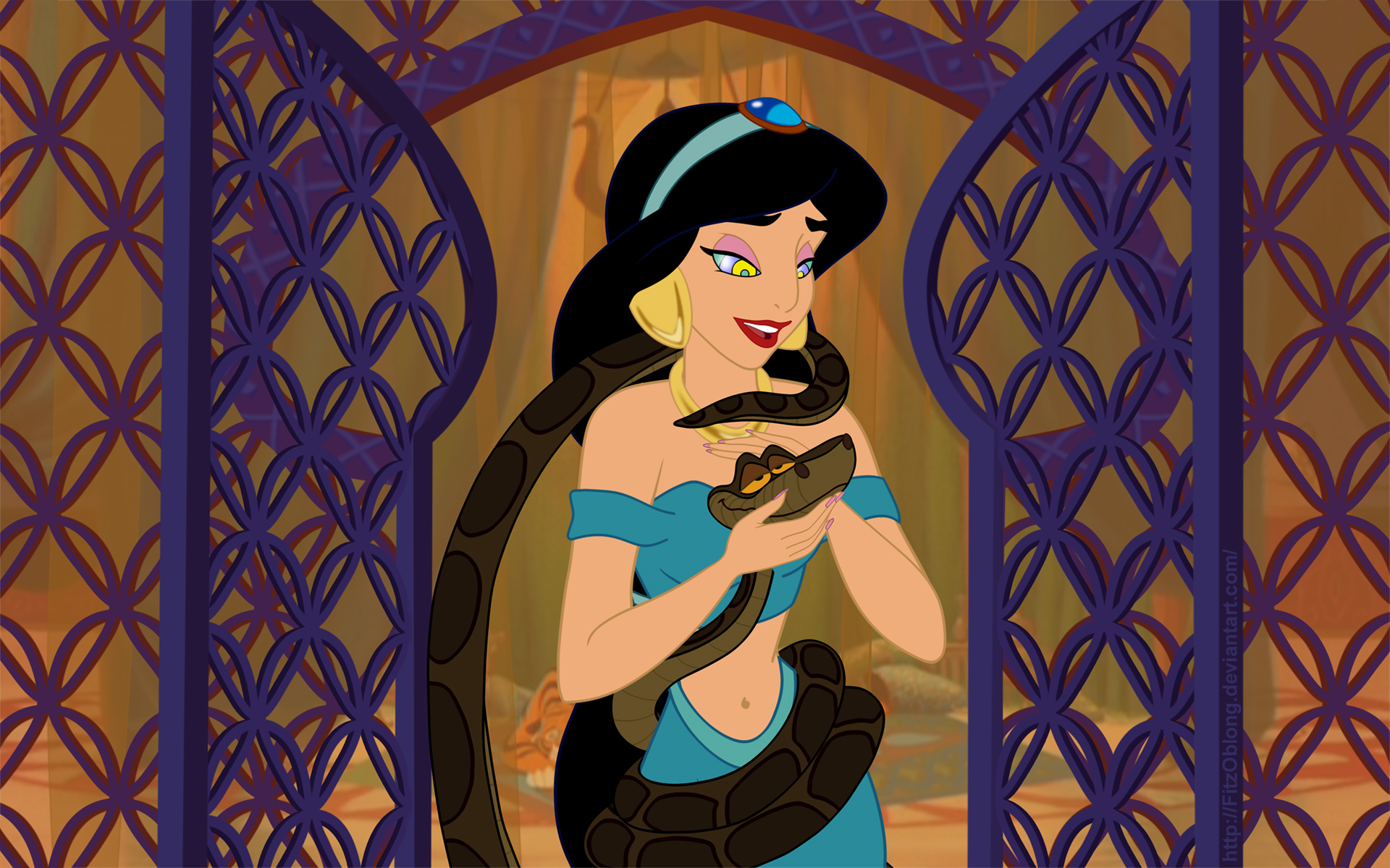Kaa Jungle Book Princess Jasmine 1920x1200