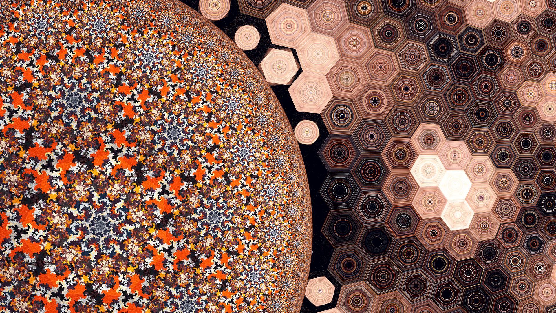 Artistic Digital Art Fractal Hexagon Pattern 1920x1080