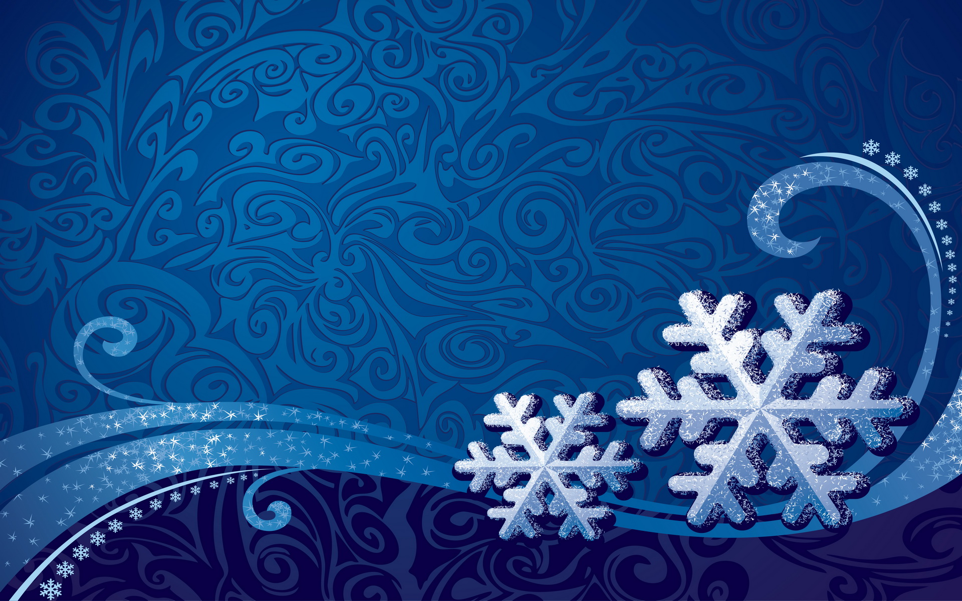Abstract Artistic Blue Snowflake White 1920x1200