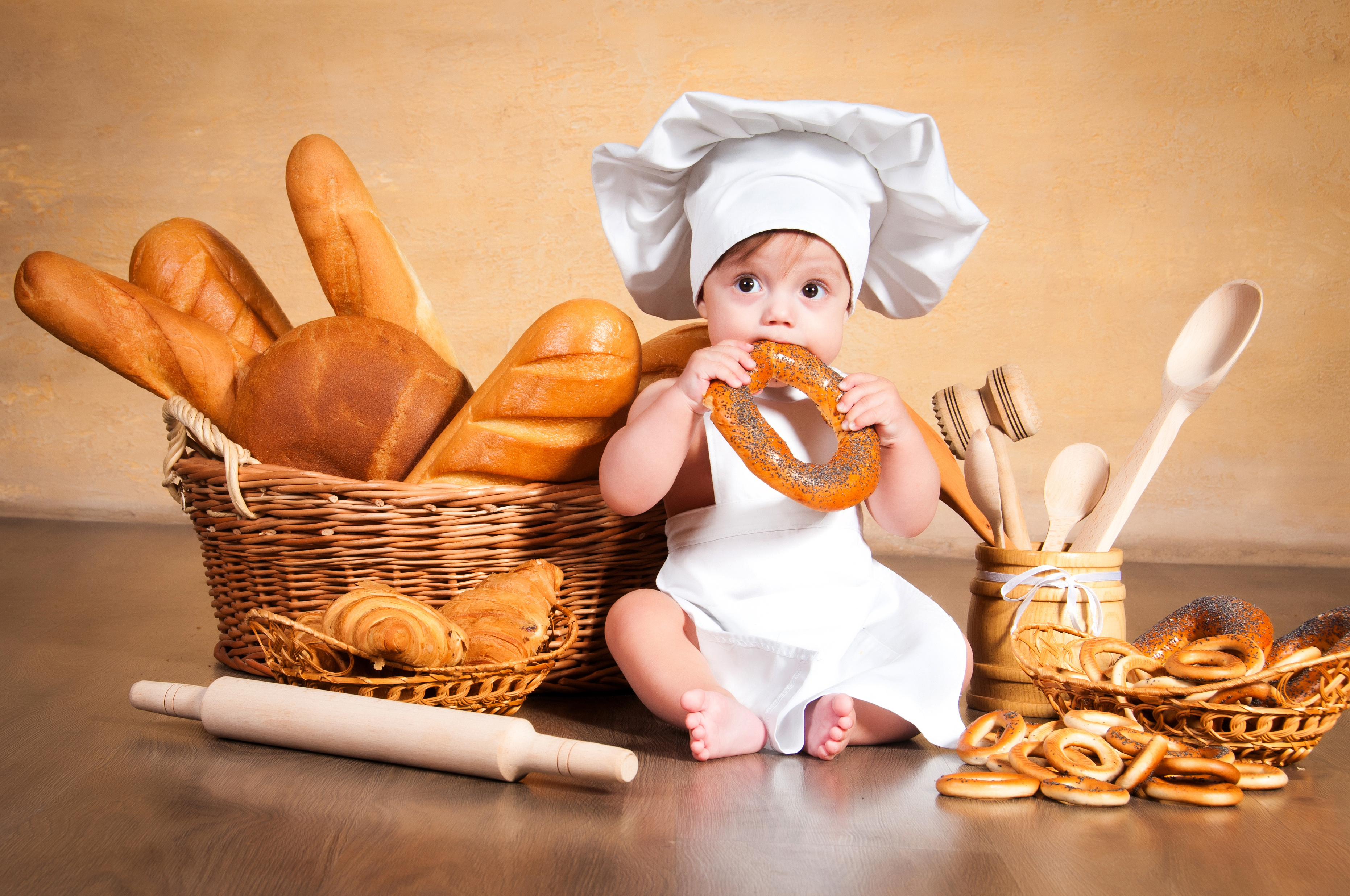 Baking Boy Bread Chef Child Croissant 3724x2473