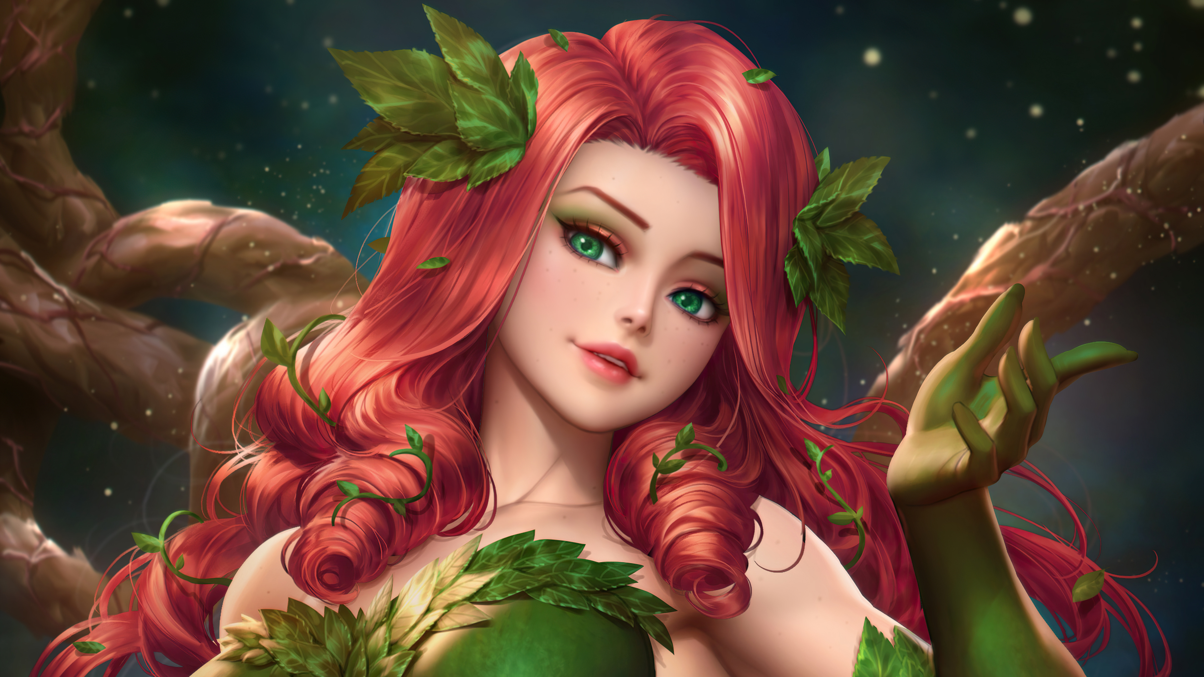 Dc Comics Girl Green Eyes Poison Ivy Red Hair Woman 3840x2160