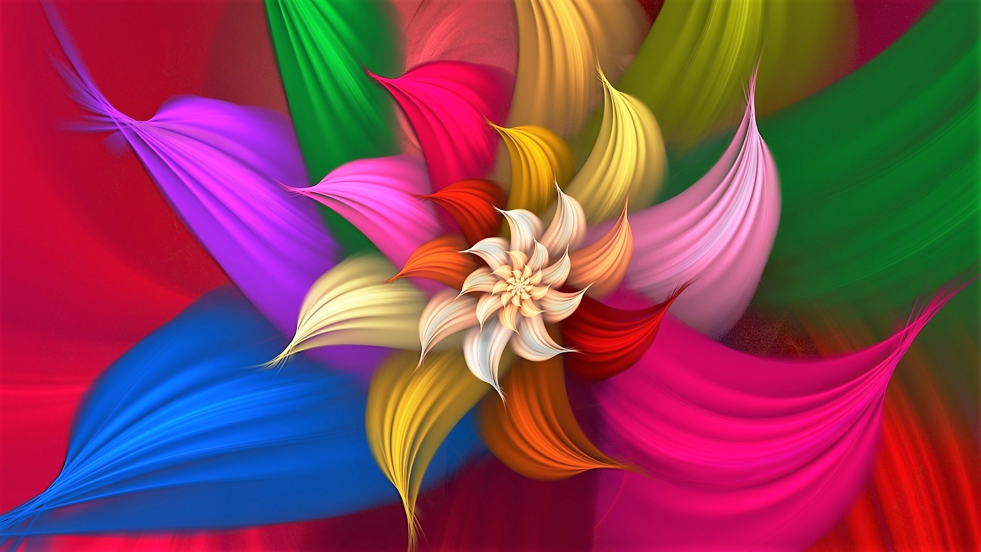 Abstract Colorful Colors Flower 1920x1080