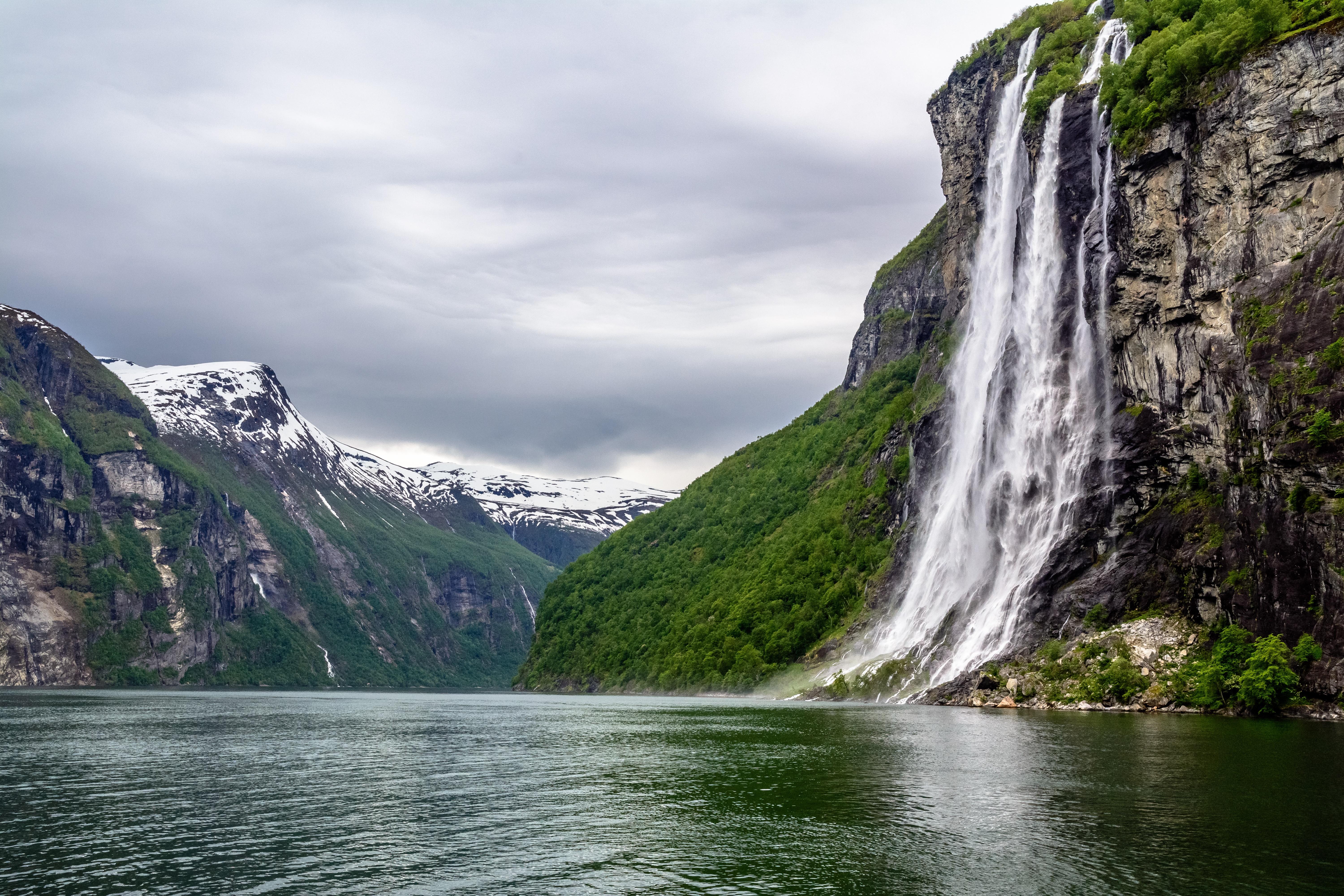 Fjord Mountain Nature Norway Waterfall 6000x4000