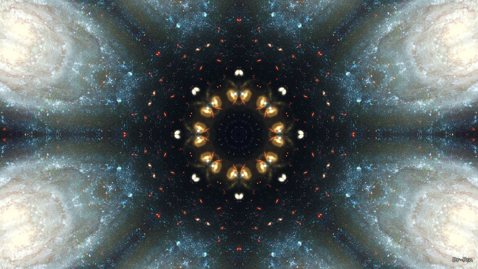 Artistic Digital Art Mandala Manipulation Space 1920x1080