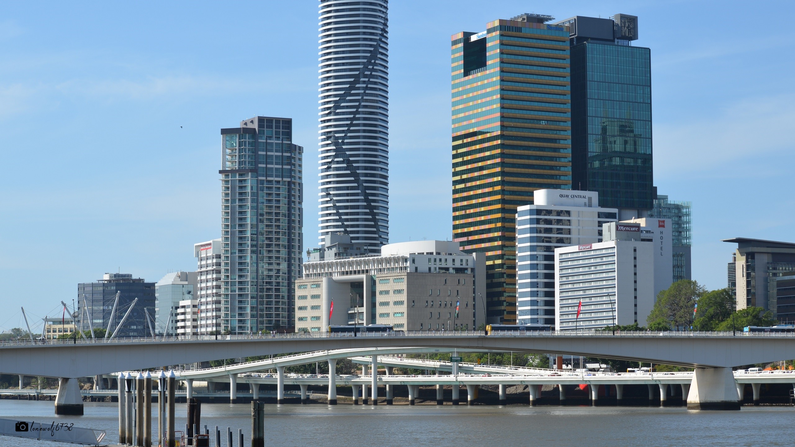 Bridge Brisbane Building City Skyscraper Victoria Bridge 2560x1440