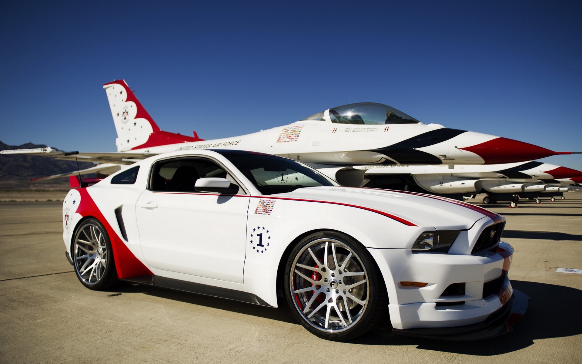 Aircraft Airplane Car Ford Ford Mustang Jet 1920x1200