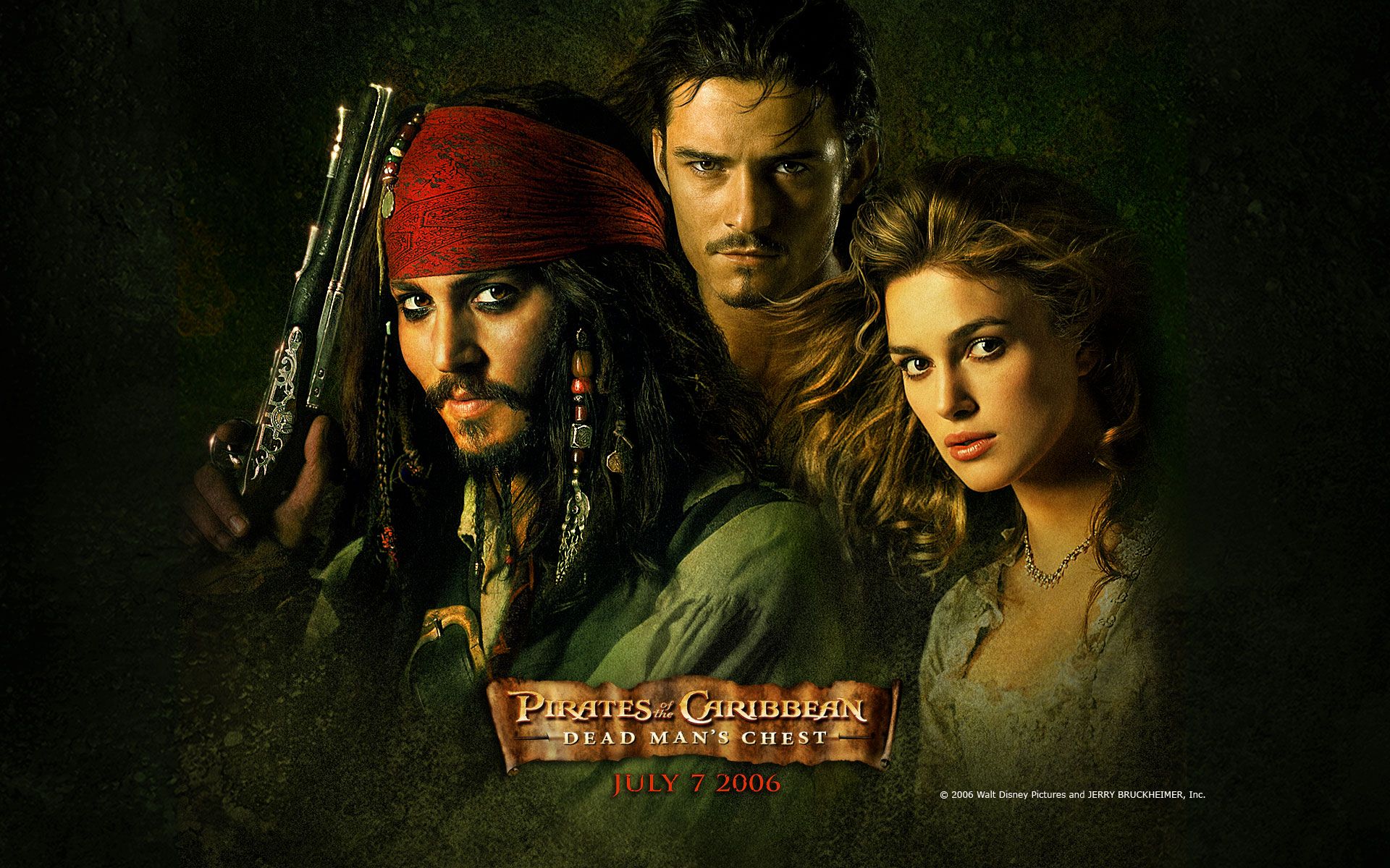 Elizabeth Swann Jack Sparrow Johnny Depp Keira Knightley Movie Orlando Bloom 1920x1200