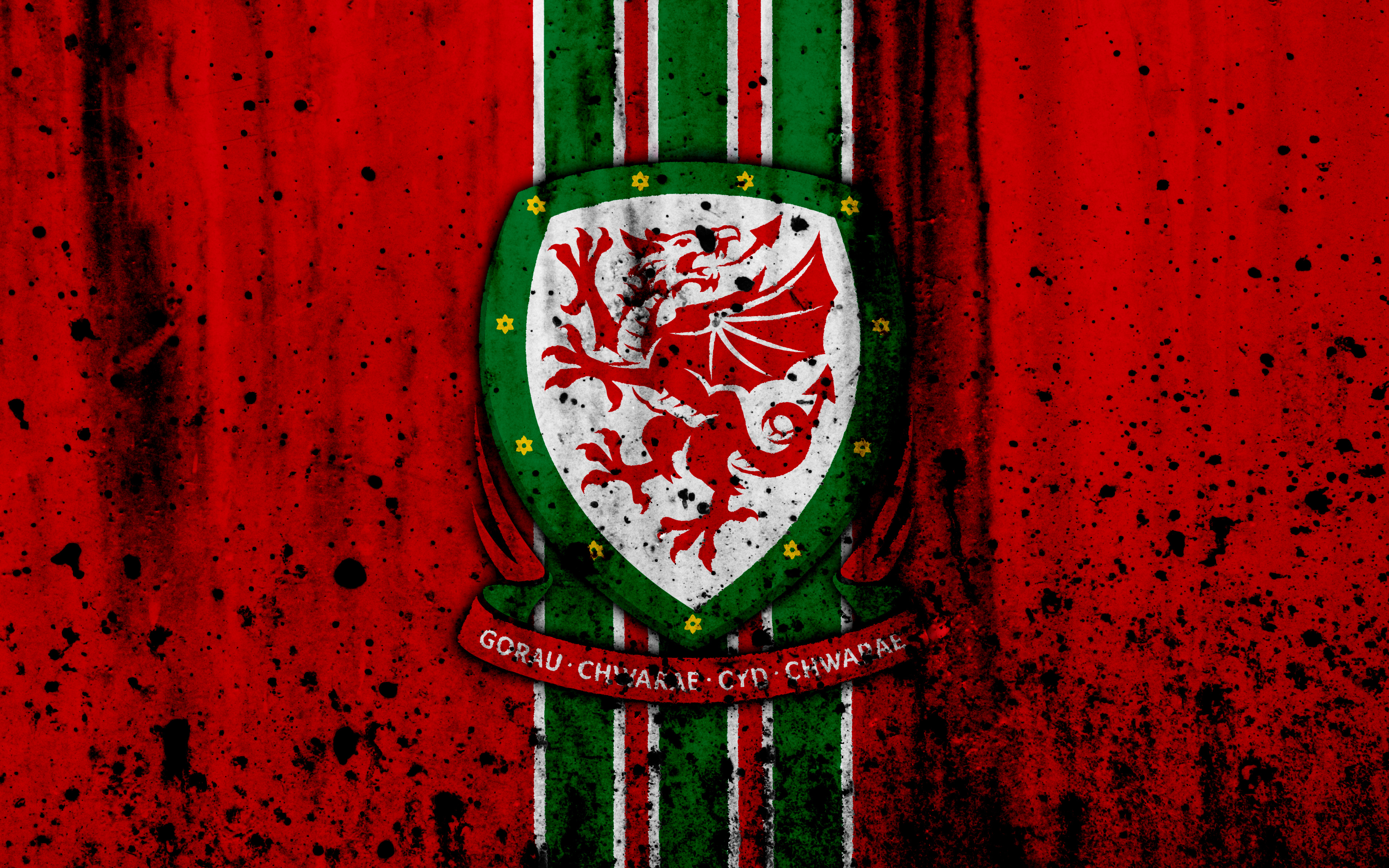 Emblem Logo Soccer Wales 3840x2400
