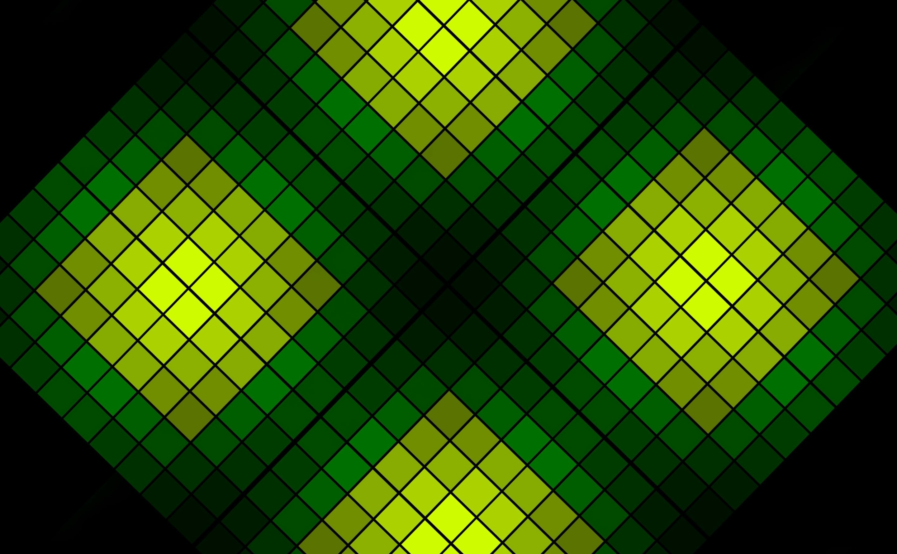 Artistic Digital Art Geometry Green Pattern Square 2880x1777