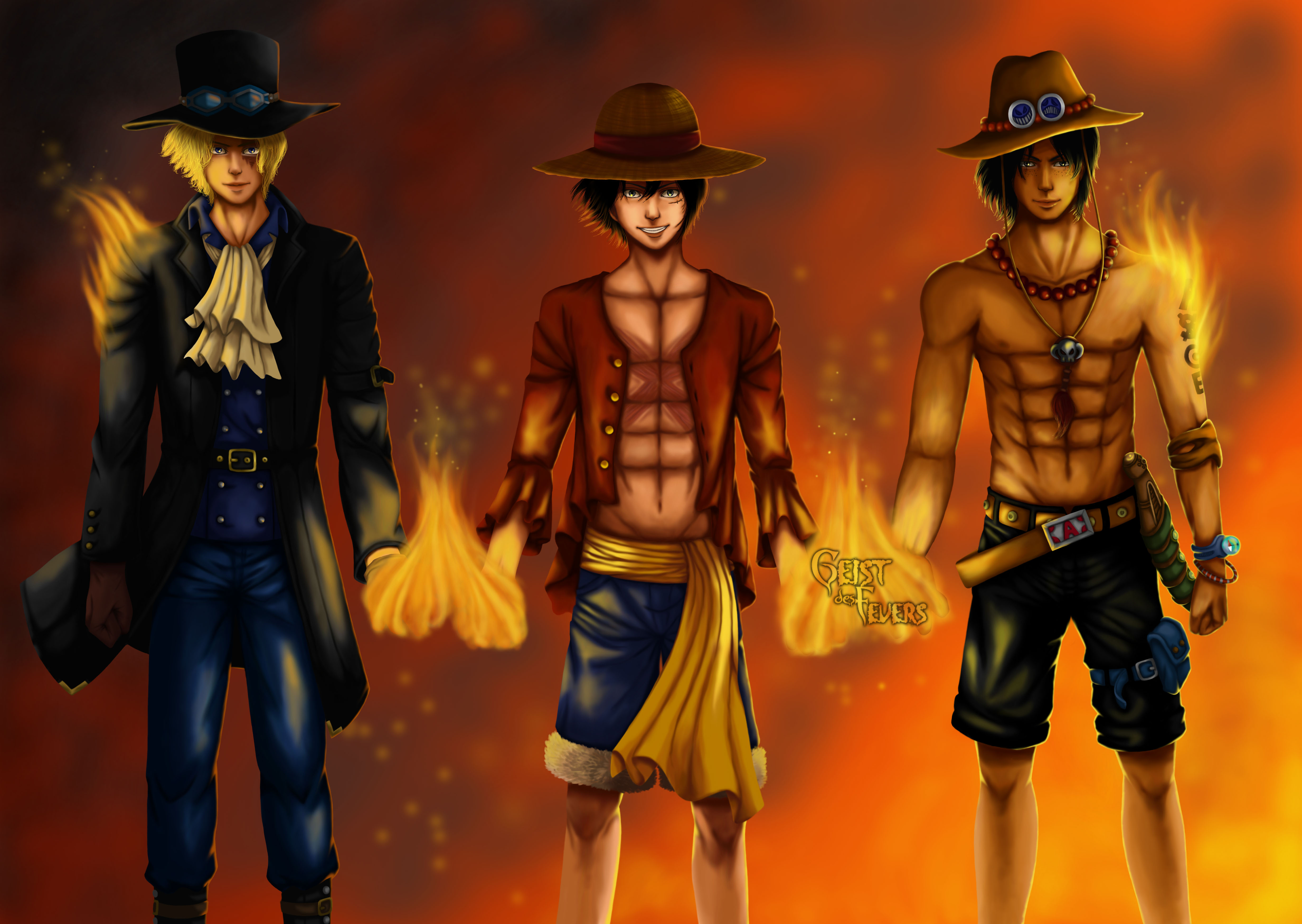 2500x1363  2500x1363 Portgas D Ace Monkey D Luffy Sabo One Piece  wallpaper  Coolwallpapersme